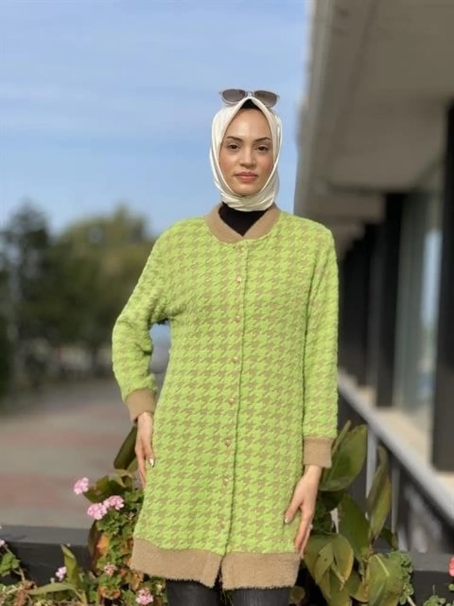 Tığ Triko Kazayaklı Bomber Yaka Hırka HRK1537