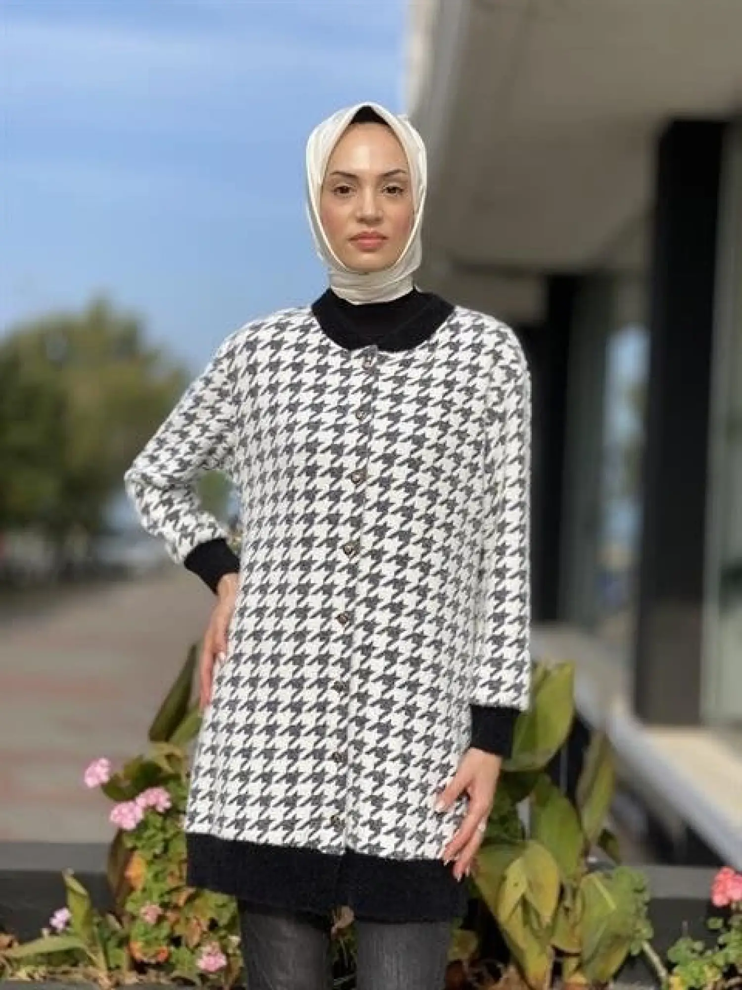 Tığ Triko Kazayaklı Bomber Yaka Hırka HRK1537