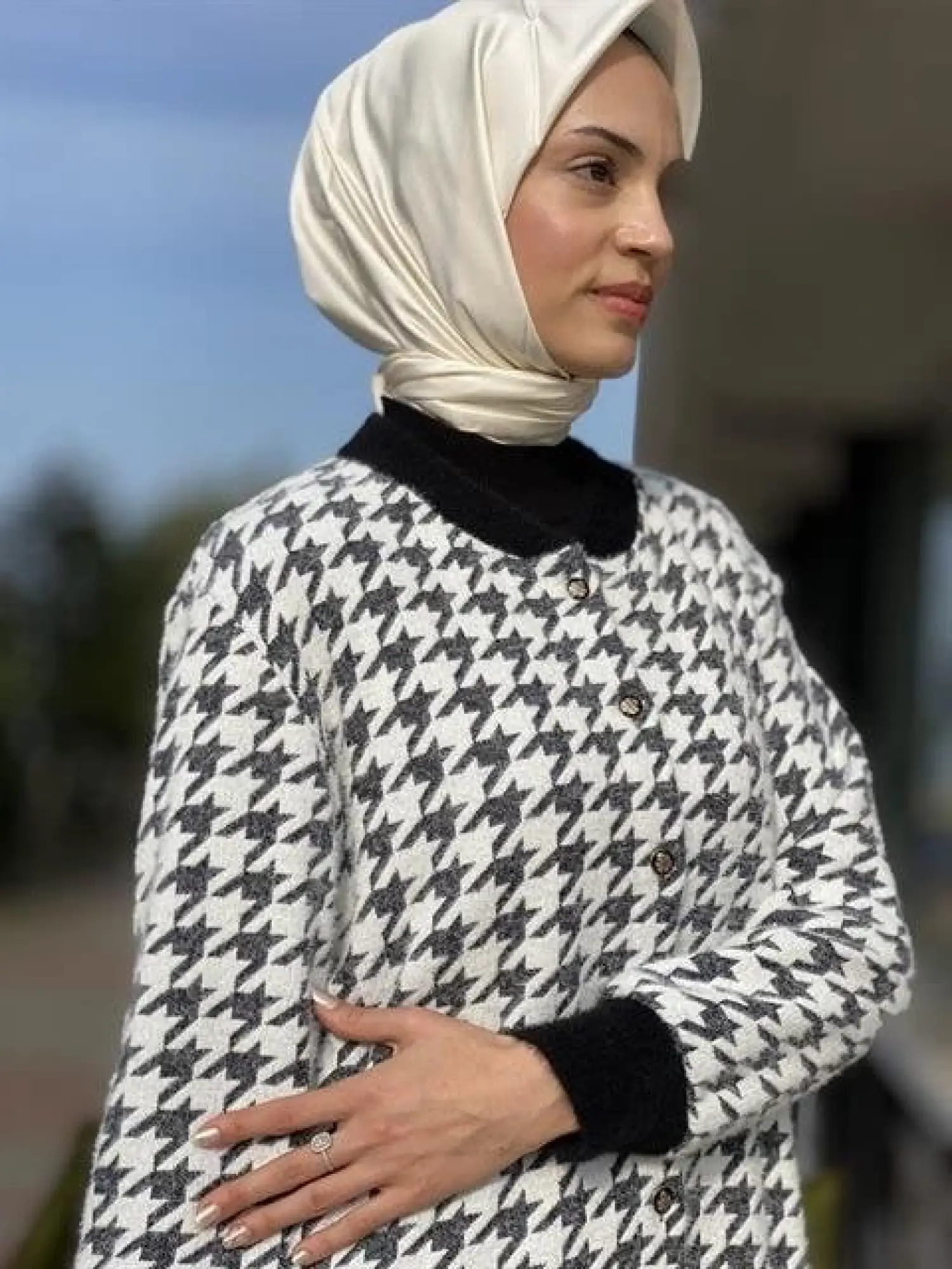 Tığ Triko Kazayaklı Bomber Yaka Hırka HRK1537