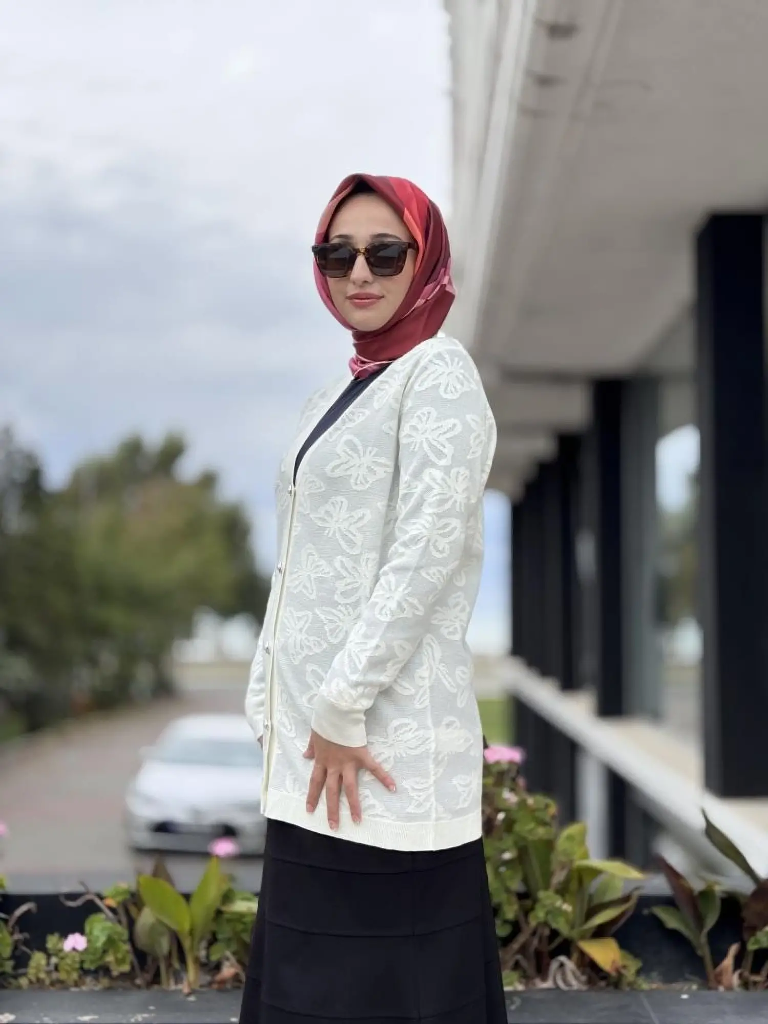 Tığ Triko Kelebek Sim Jakarlı Triko Hırka HRK21853