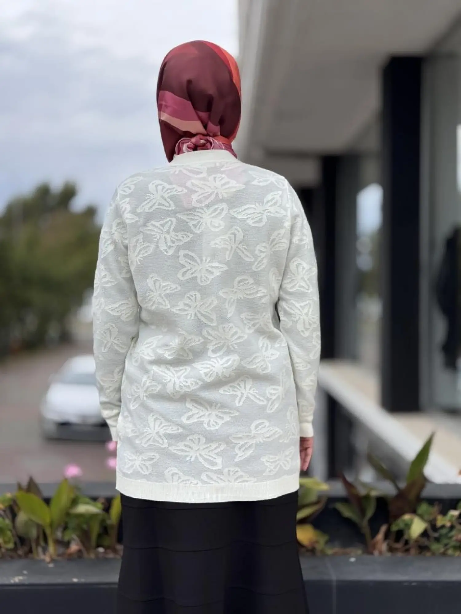 Tığ Triko Kelebek Sim Jakarlı Triko Hırka HRK21853