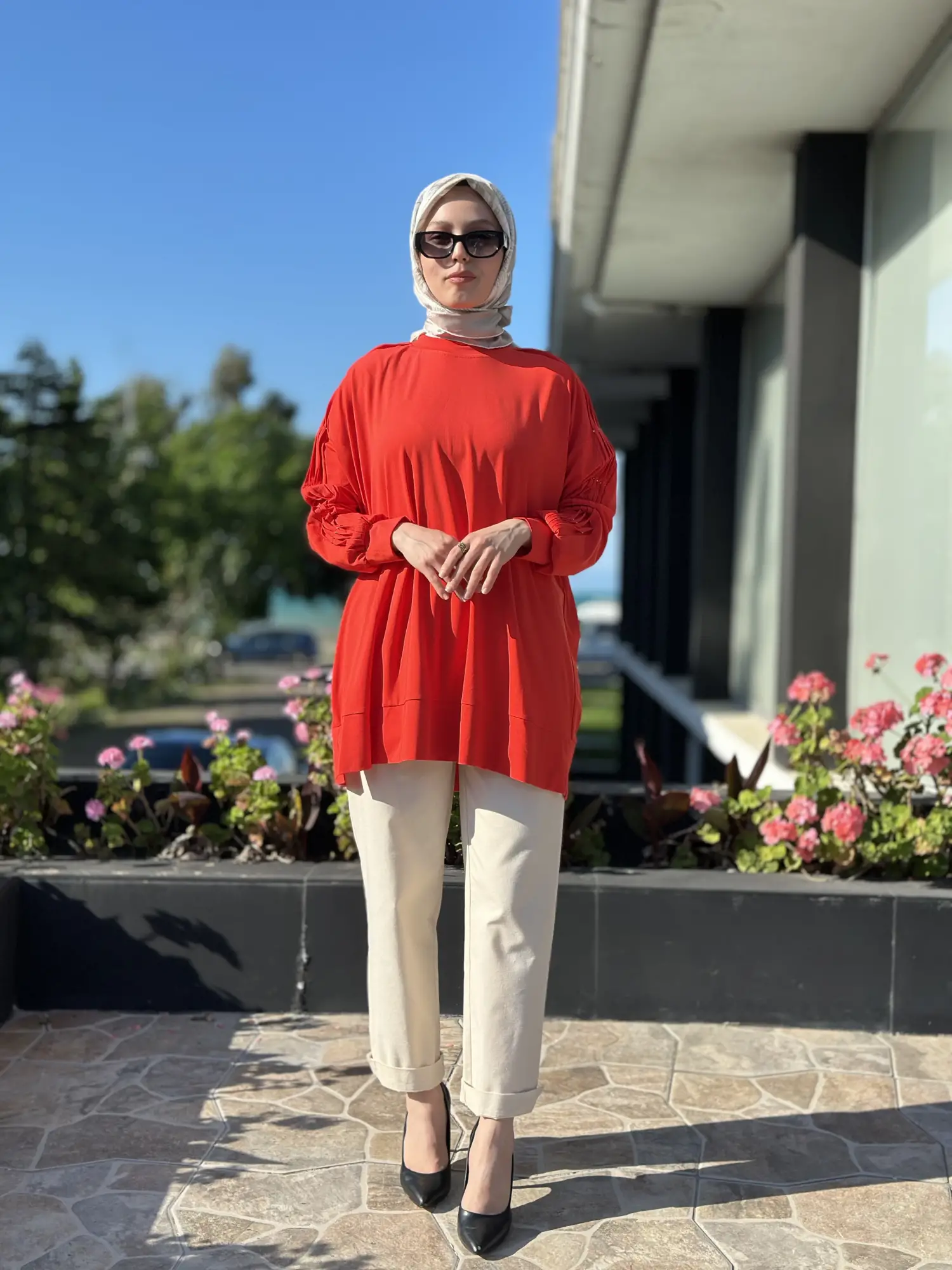 Tığ Triko Kolu Drape Detaylı Modal Tunik TNK4053