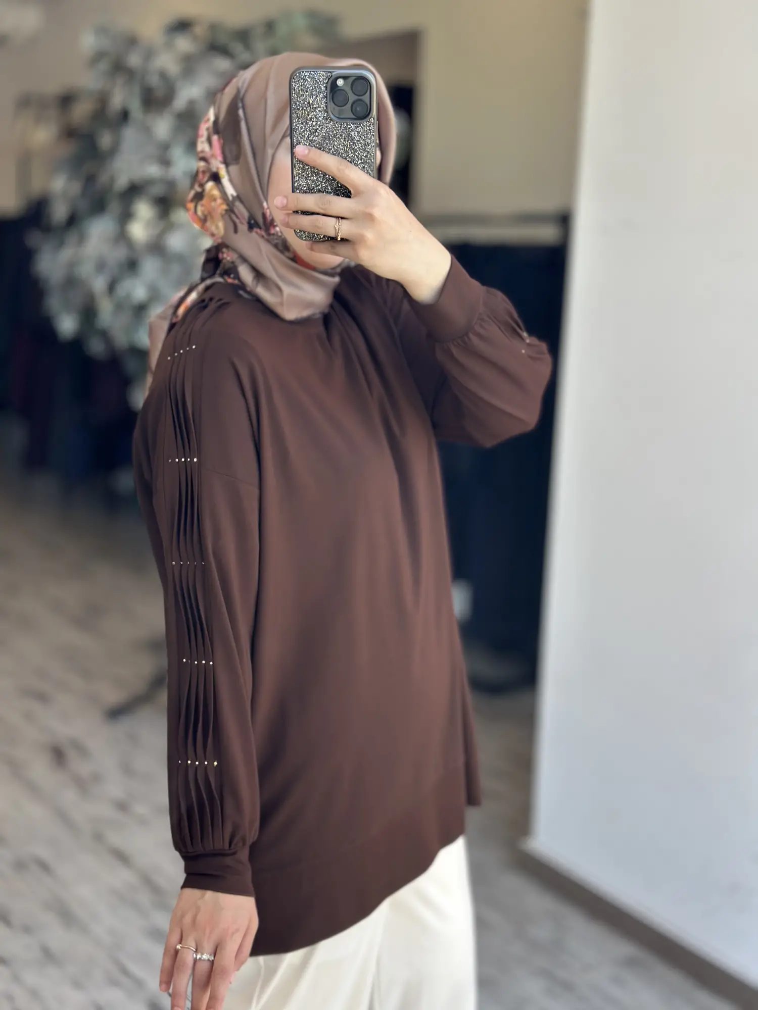 Tığ Triko Kolu Drape Detaylı Modal Tunik TNK4053