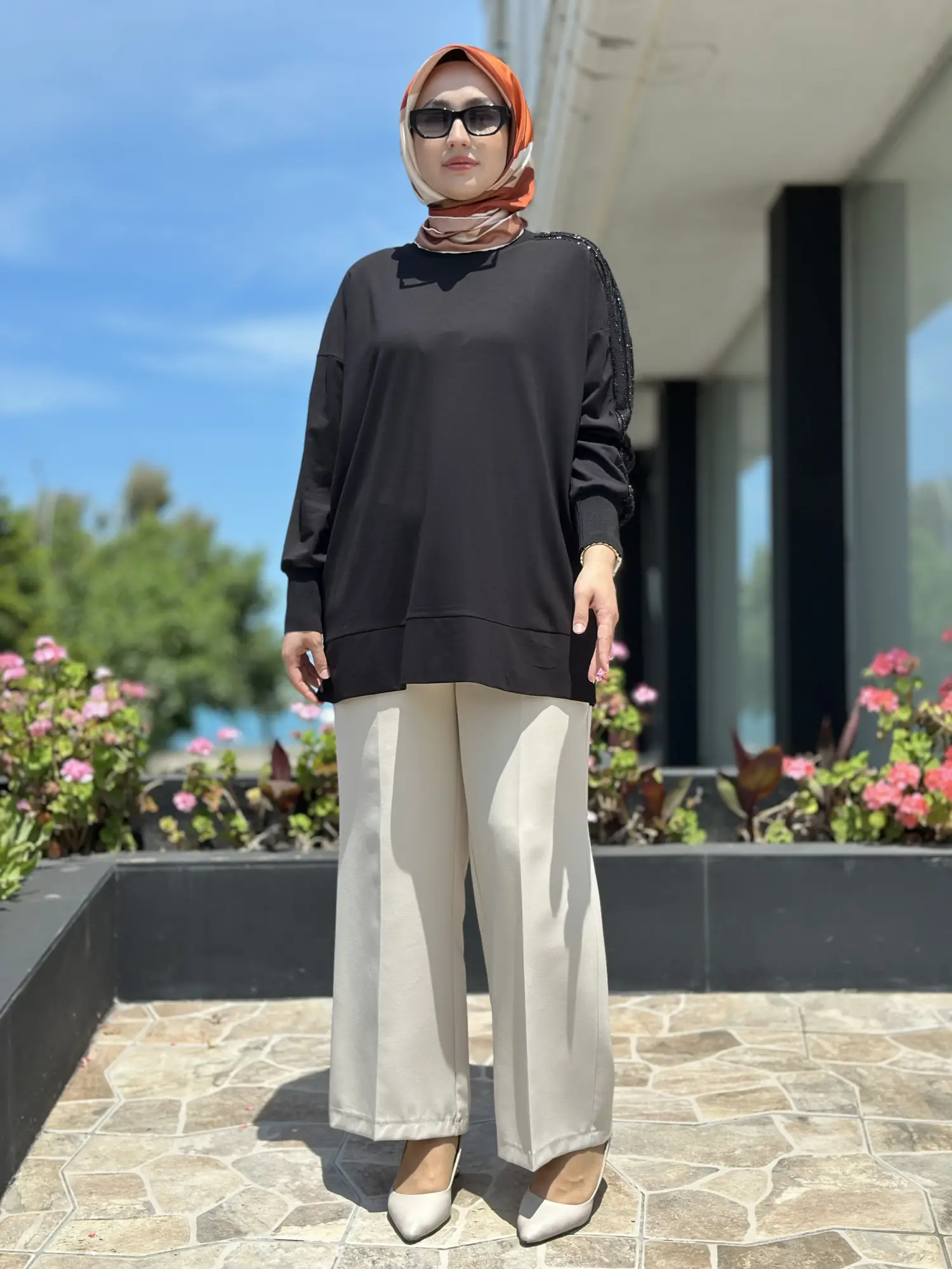 Tığ Triko Manşet Detaylı Modal Tunik TNK4069