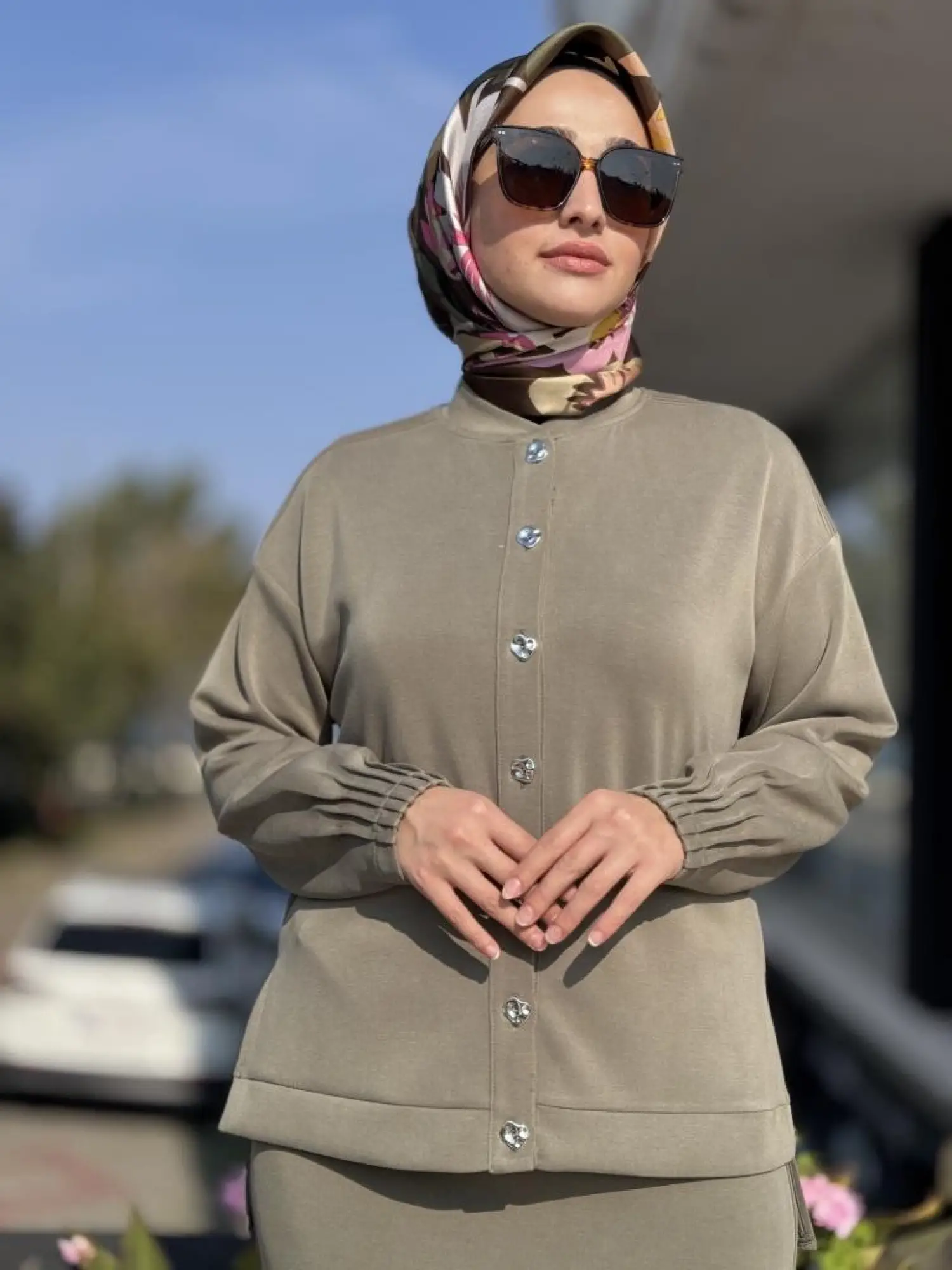 Tığ Triko Nervür Detaylı Etekli Takım TKM5029