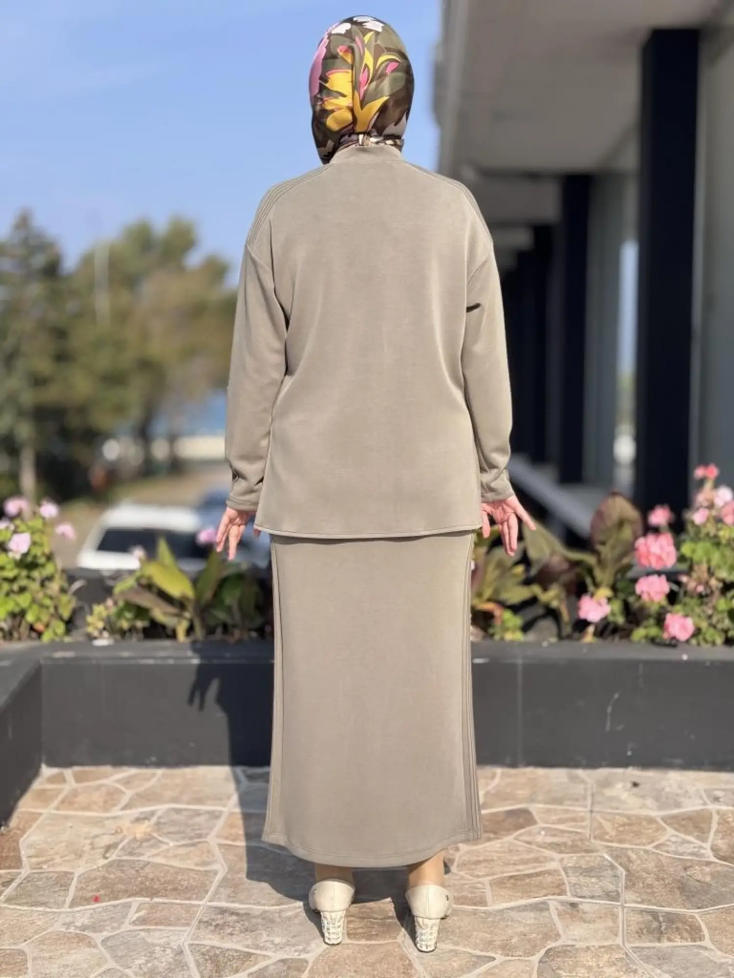 Tığ Triko Nervür Detaylı Etekli Takım TKM5029