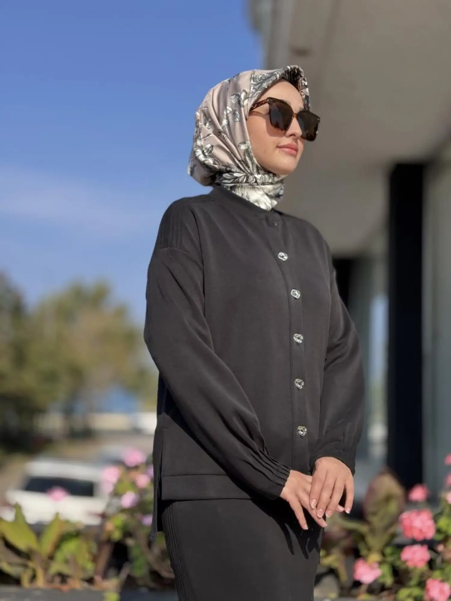 Tığ Triko Nervür Detaylı Etekli Takım TKM5029