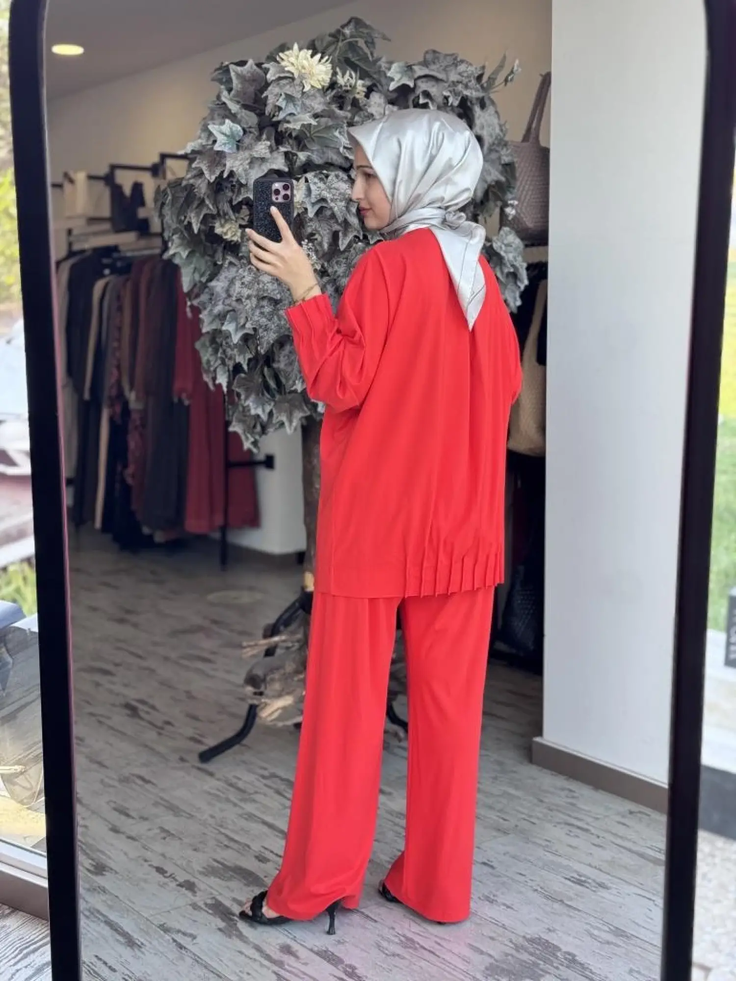 Tığ Triko Nervür Detaylı Tunik Pantolon Takım TKM3031