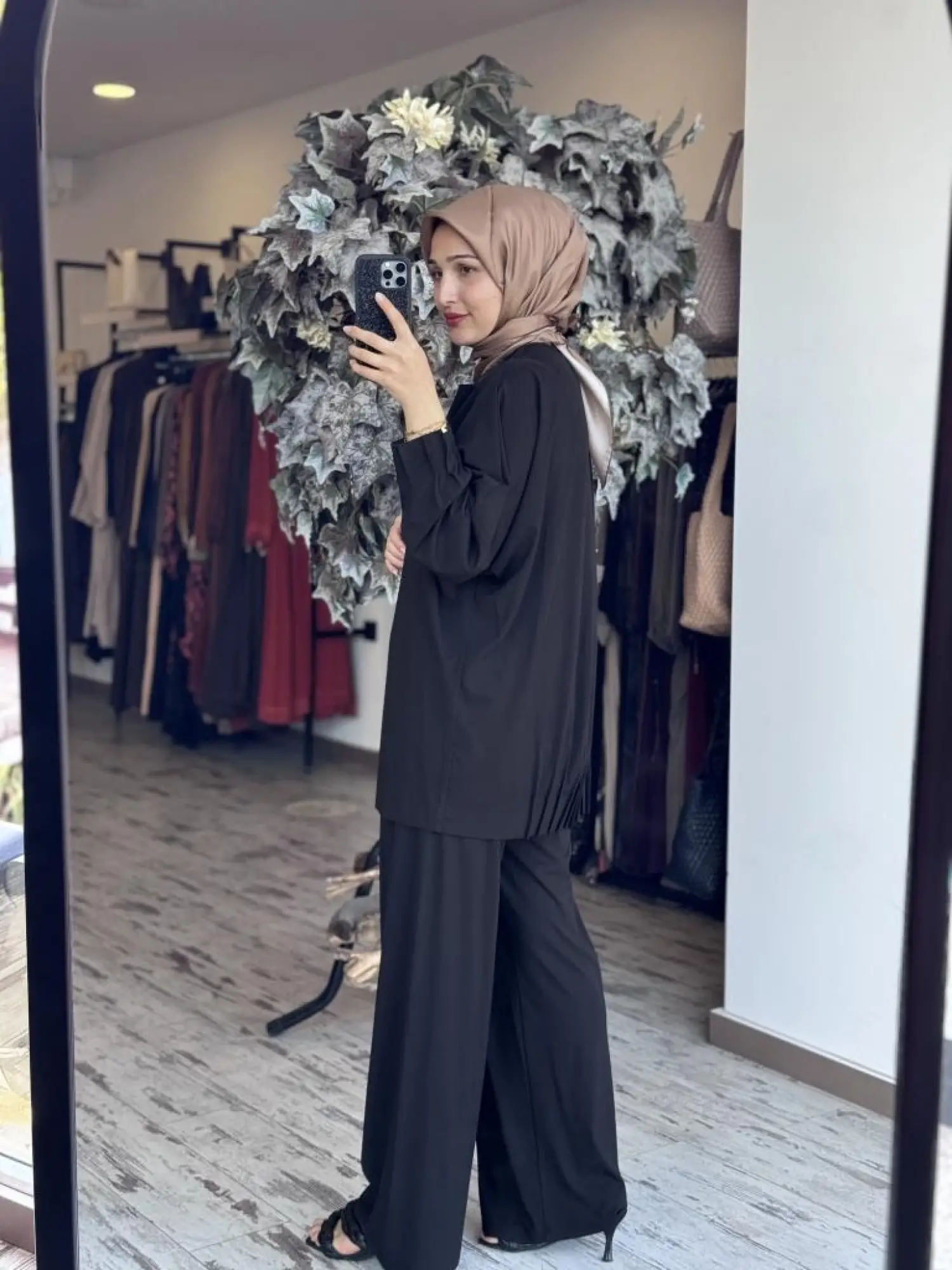 Tığ Triko Nervür Detaylı Tunik Pantolon Takım TKM3031