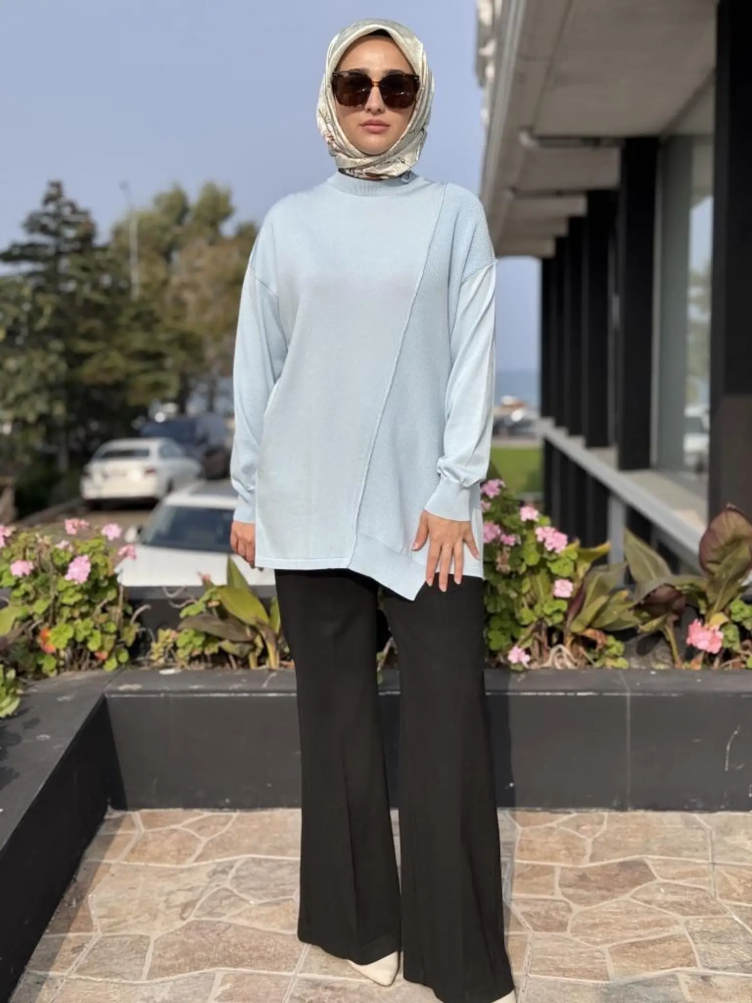 Tığ Triko Örgü Detaylı Rayon Tunik TNK21872