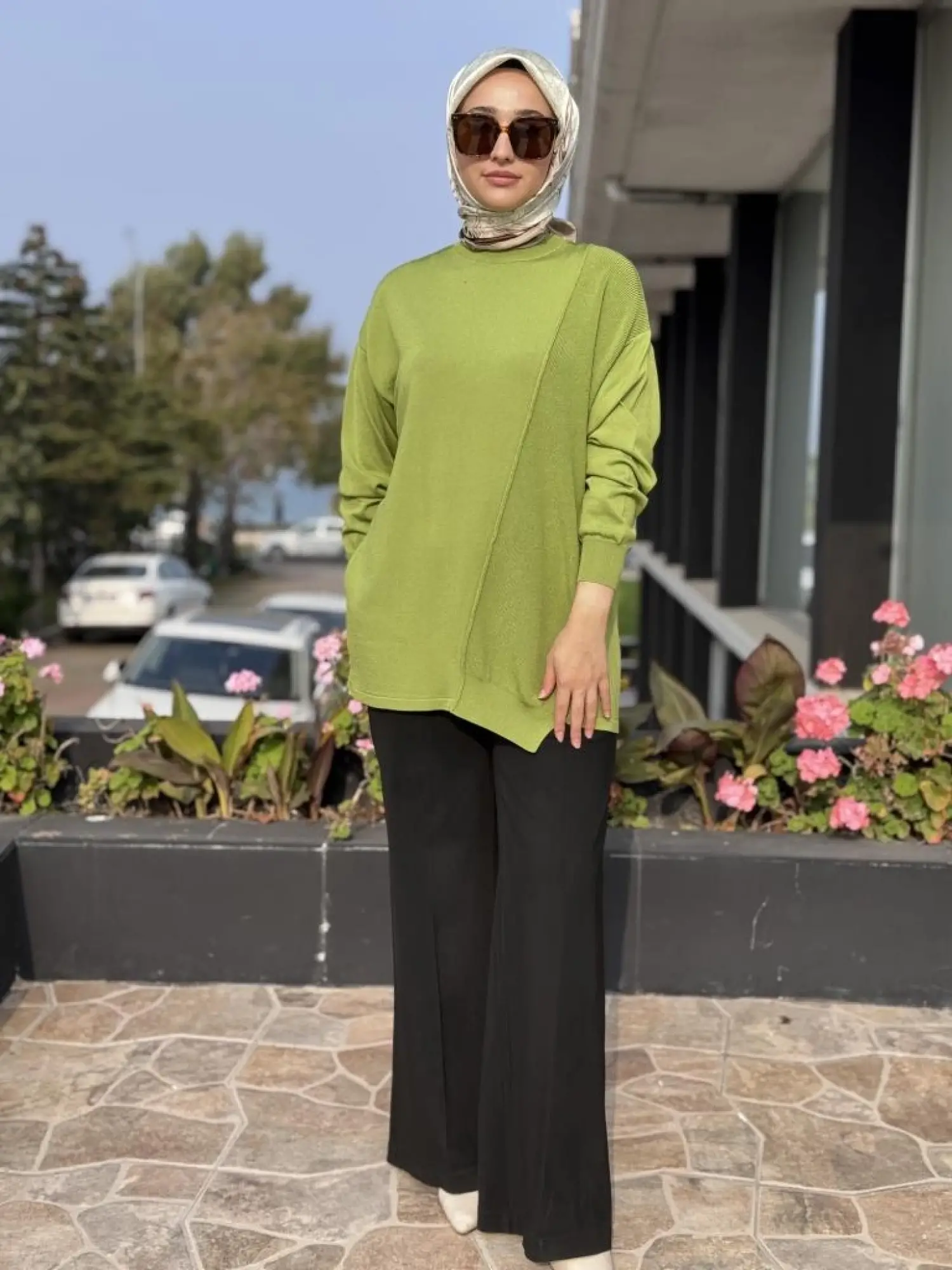 Tığ Triko Örgü Detaylı Rayon Tunik TNK21872