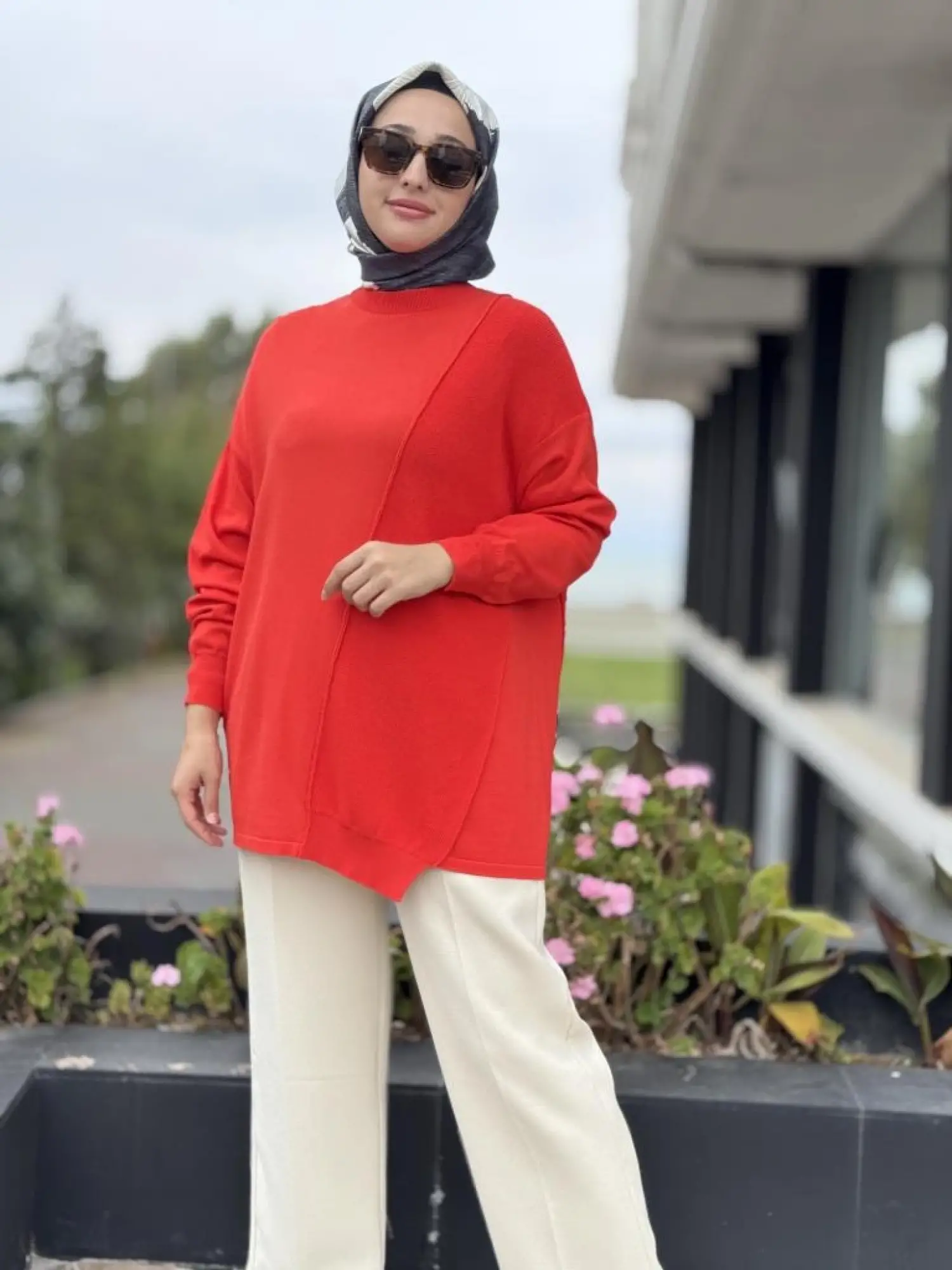 Tığ Triko Örgü Detaylı Rayon Tunik TNK21872