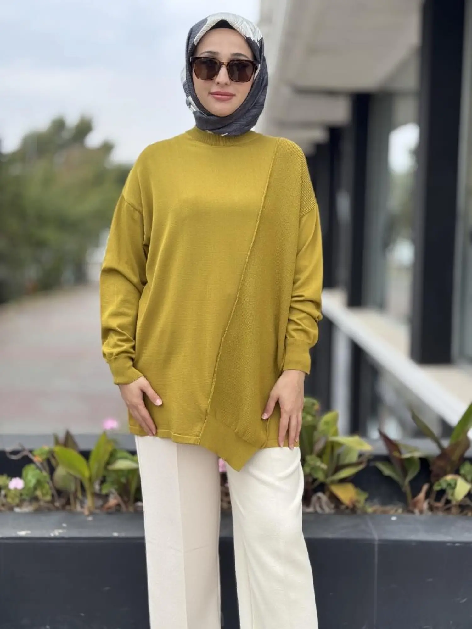 Tığ Triko Örgü Detaylı Rayon Tunik TNK21872