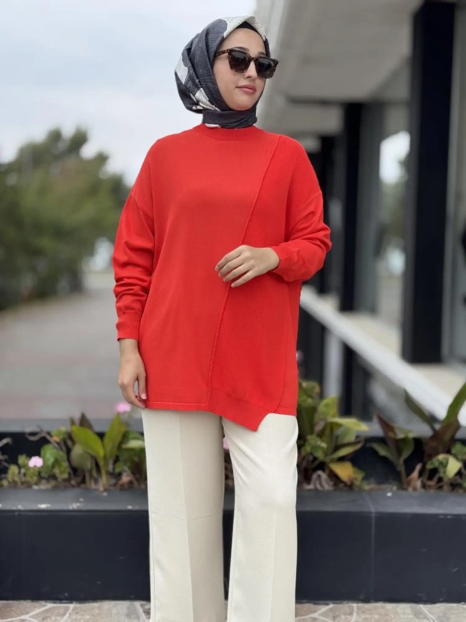 Tığ Triko Örgü Detaylı Rayon Tunik TNK21872