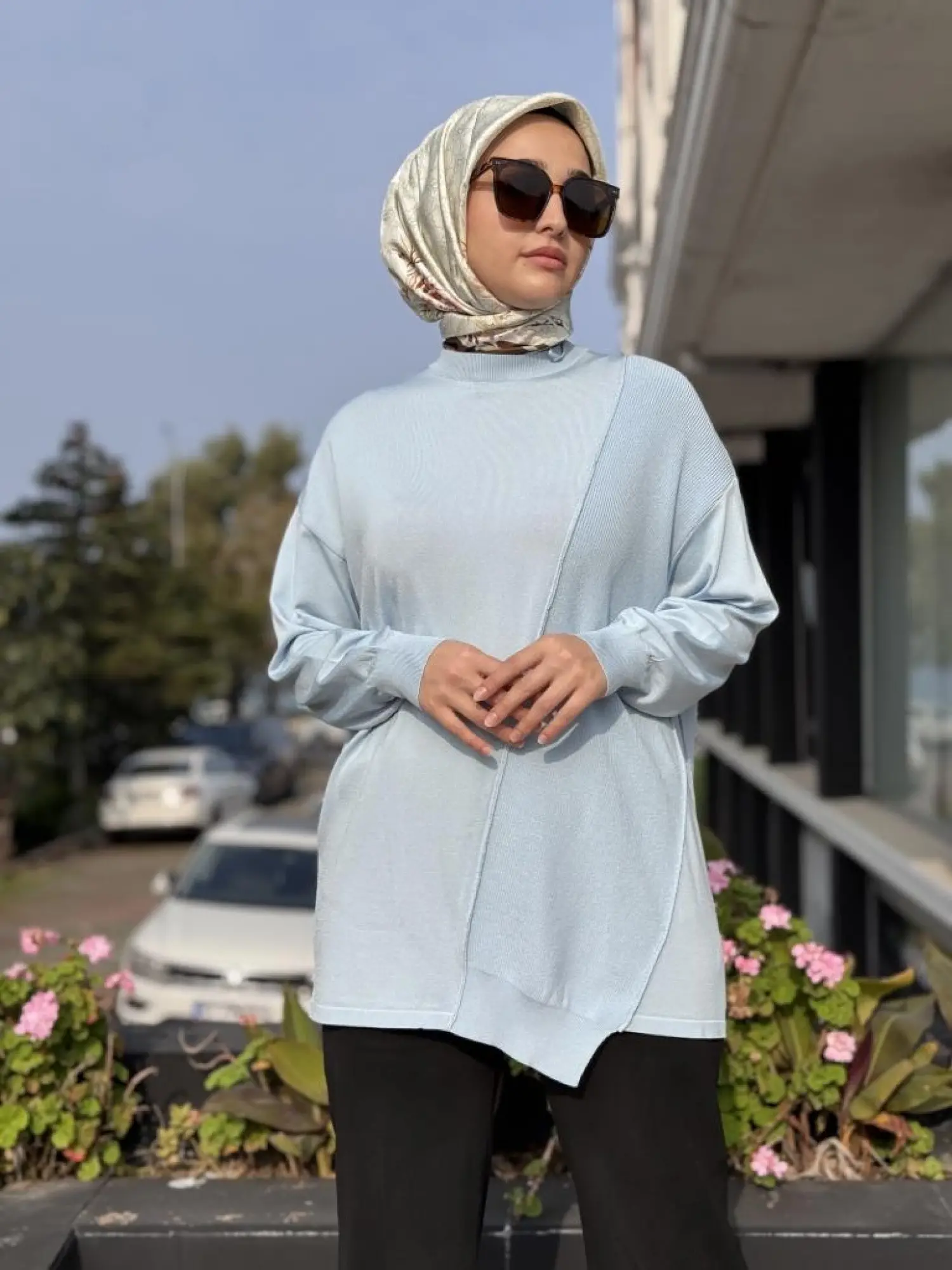 Tığ Triko Örgü Detaylı Rayon Tunik TNK21872