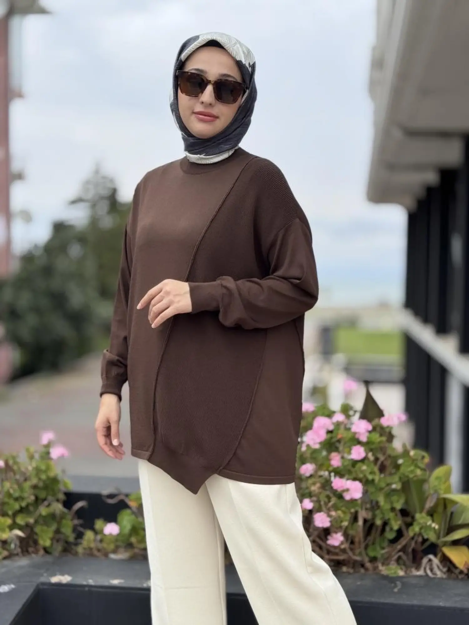 Tığ Triko Örgü Detaylı Rayon Tunik TNK21872