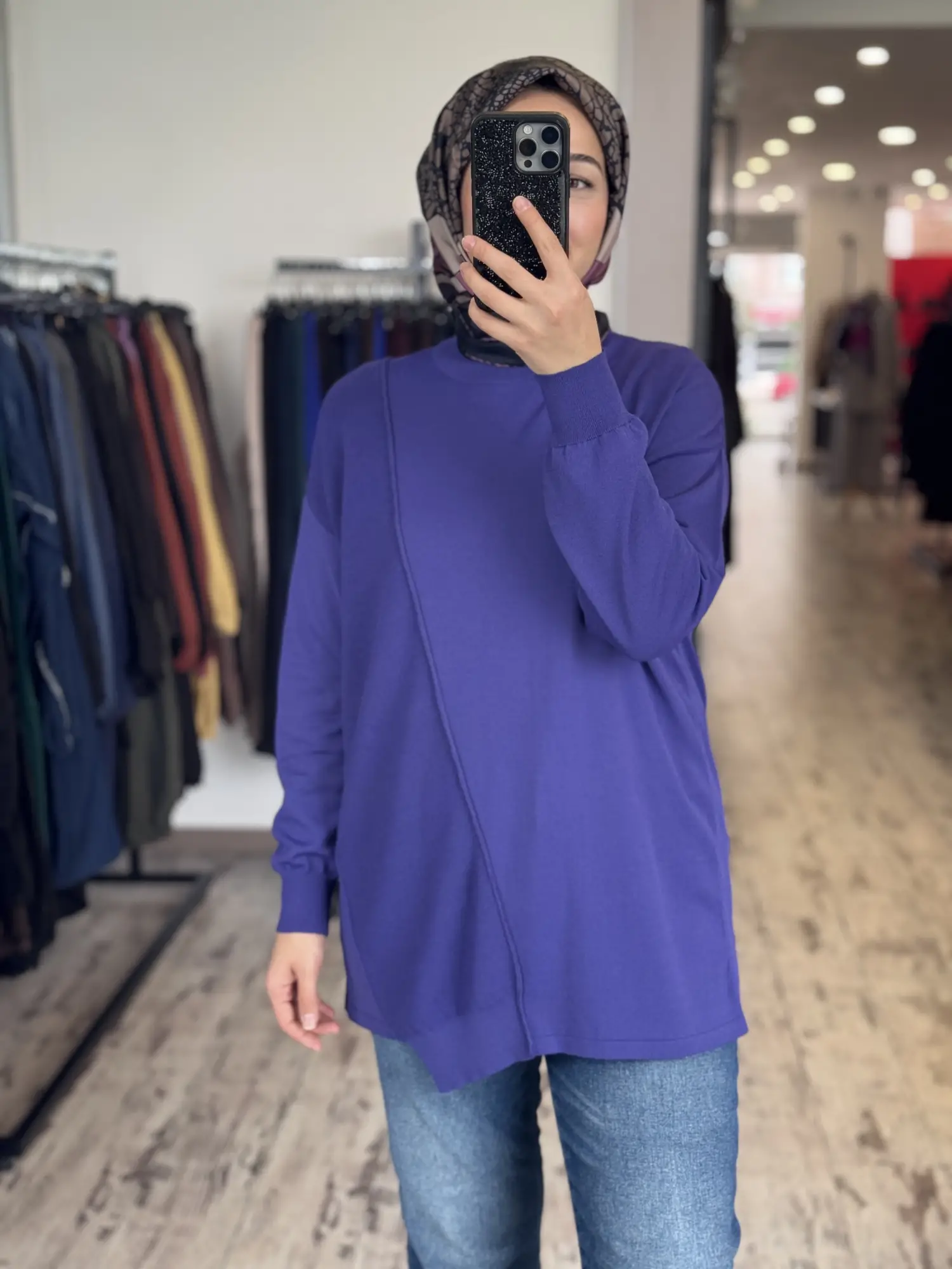 Tığ Triko Örgü Detaylı Rayon Tunik TNK21872