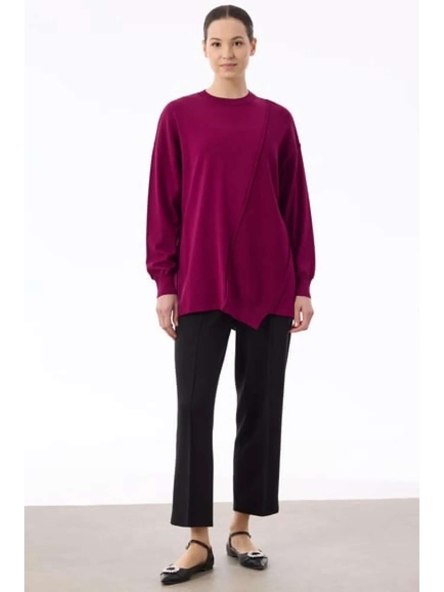 Tığ Triko Örgü Detaylı Rayon Tunik TNK21872