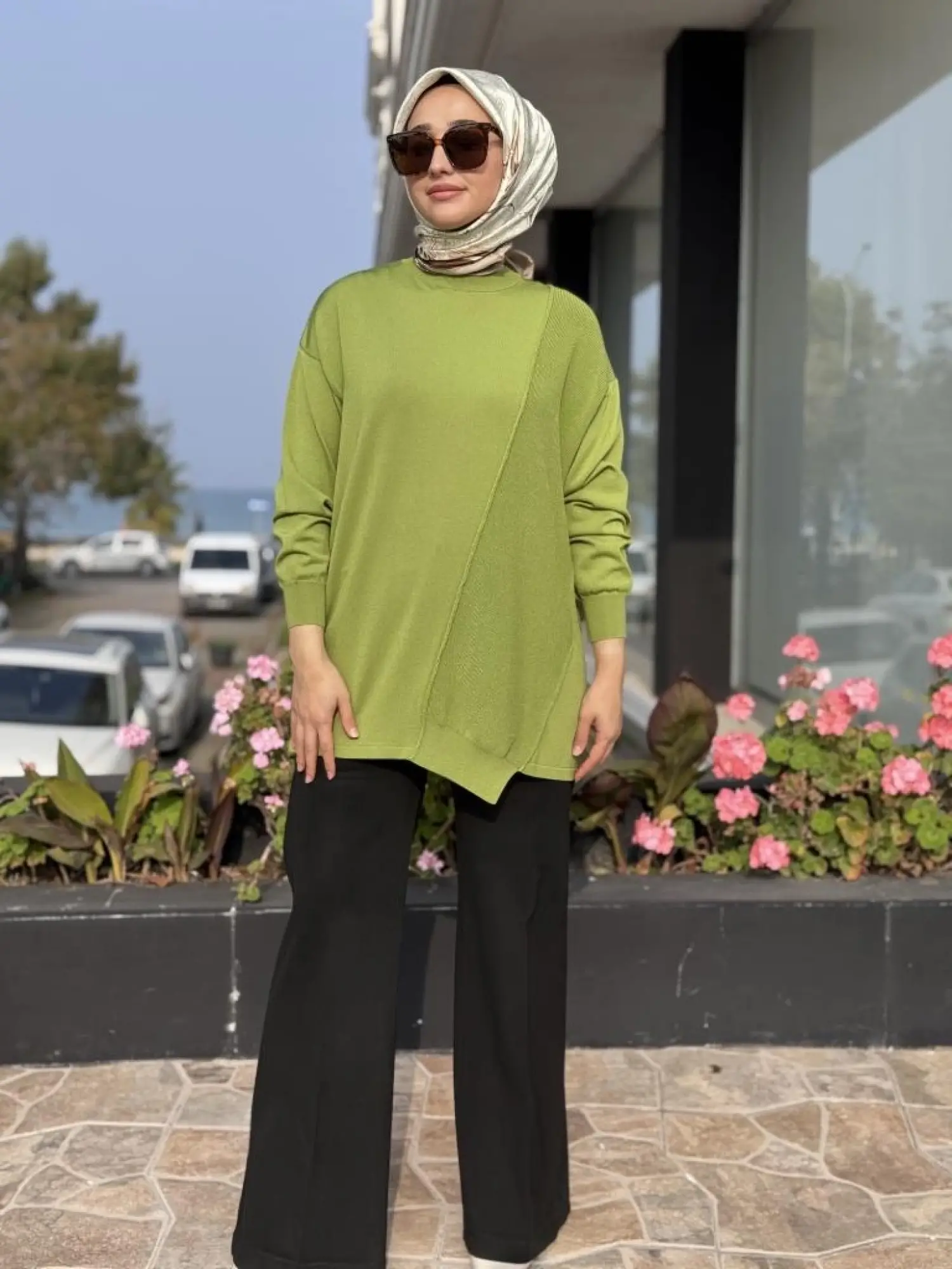 Tığ Triko Örgü Detaylı Rayon Tunik TNK21872