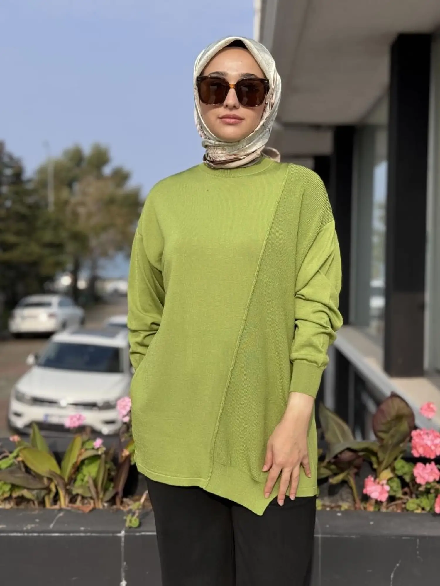 Tığ Triko Örgü Detaylı Rayon Tunik TNK21872