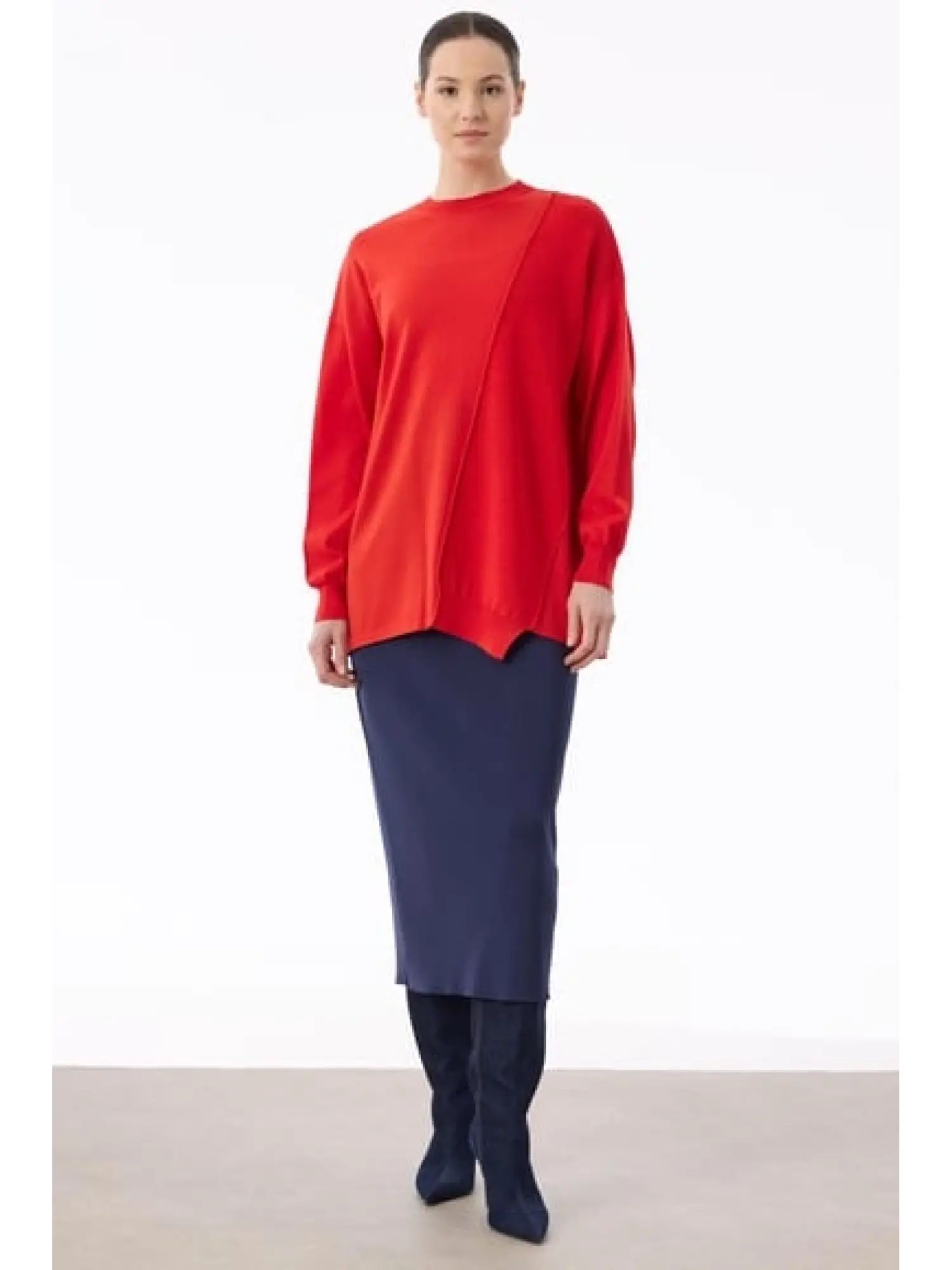 Tığ Triko Örgü Detaylı Rayon Tunik TNK21872