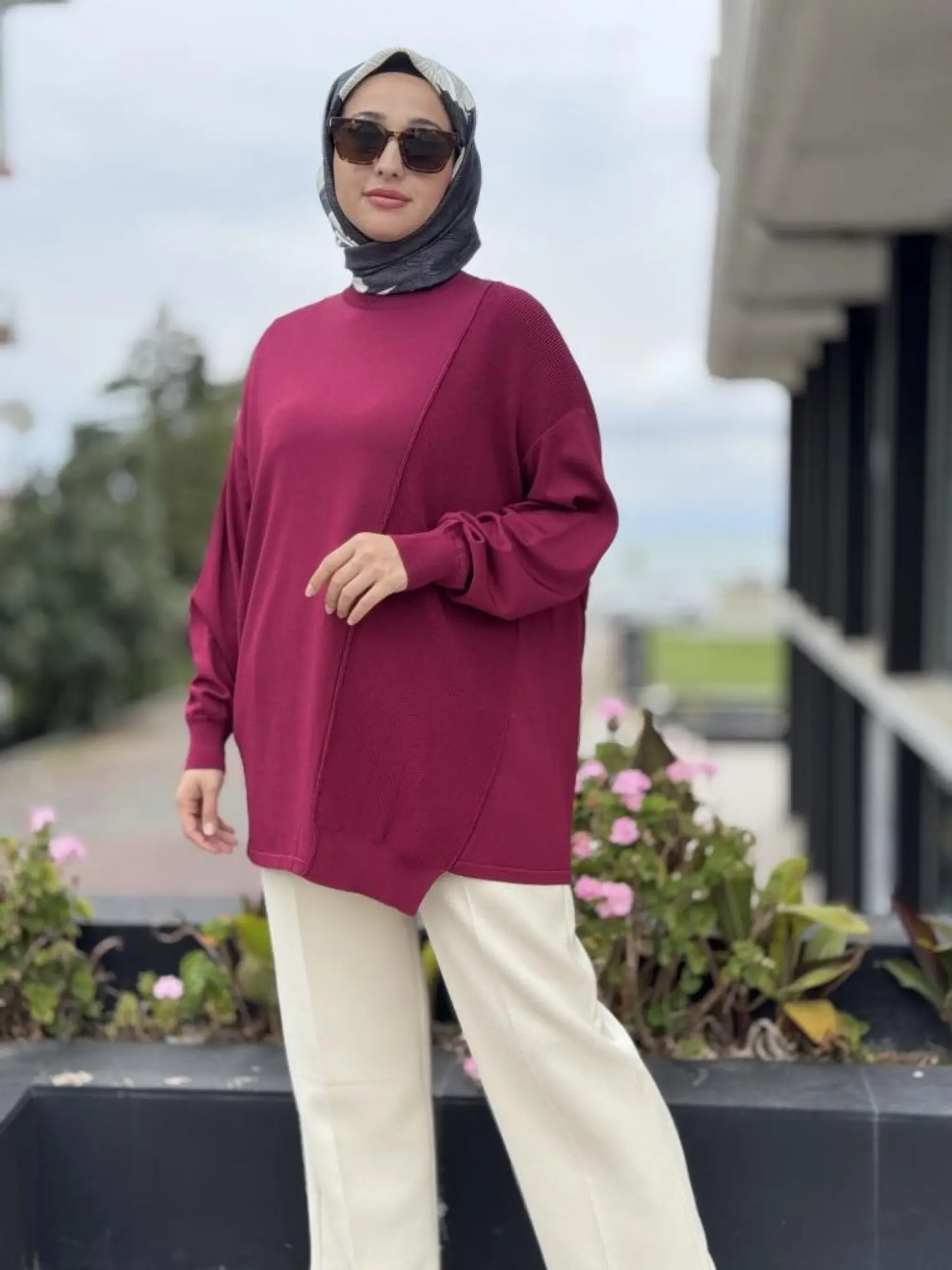 Tığ Triko Örgü Detaylı Rayon Tunik TNK21872