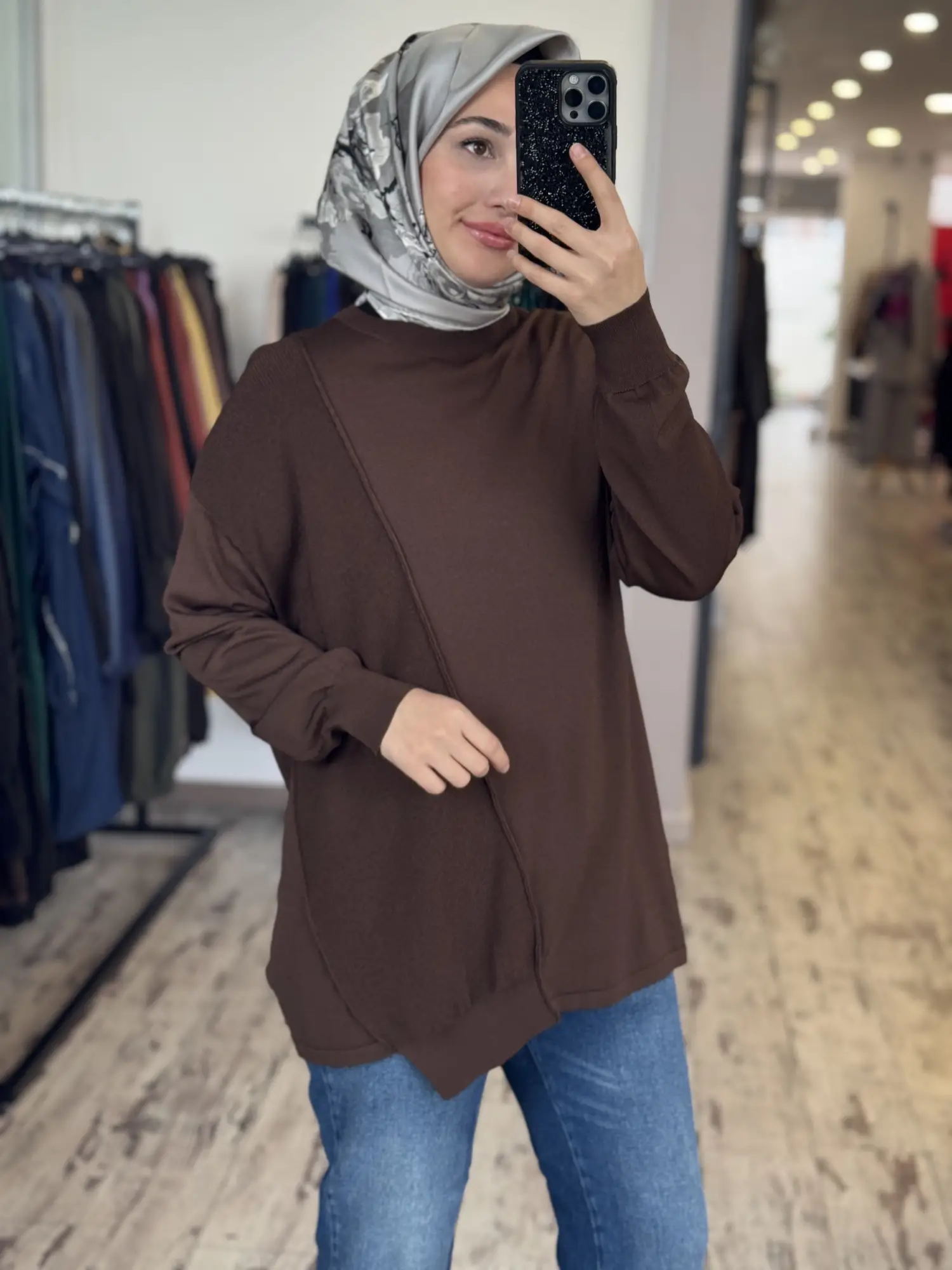 Tığ Triko Örgü Detaylı Rayon Tunik TNK21872