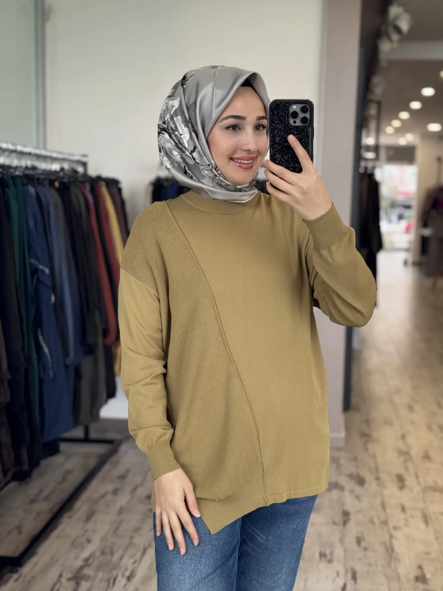 Tığ Triko Örgü Detaylı Rayon Tunik TNK21872