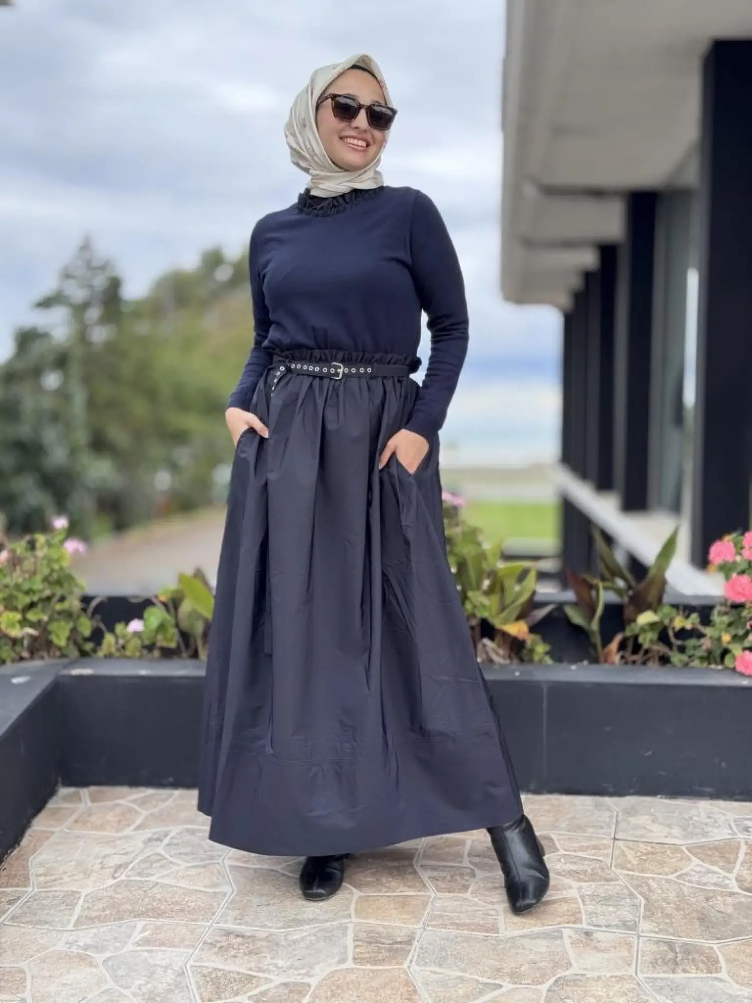 Tığ Triko Paraşüt Etekli Triko Elbise ELB20007