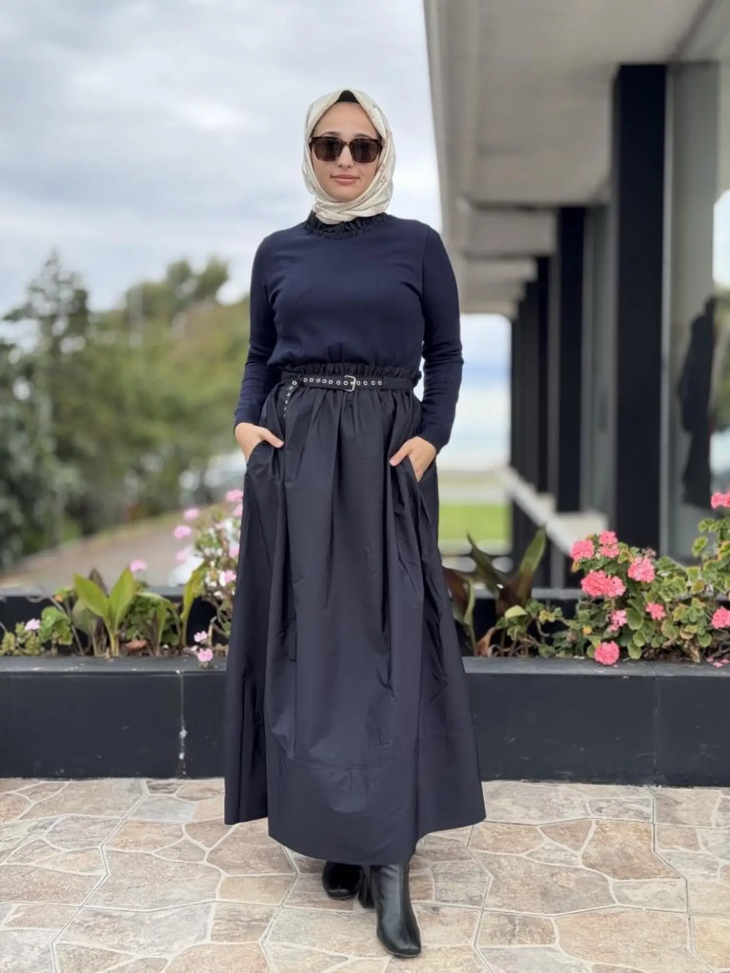 Tığ Triko Paraşüt Etekli Triko Elbise ELB20007