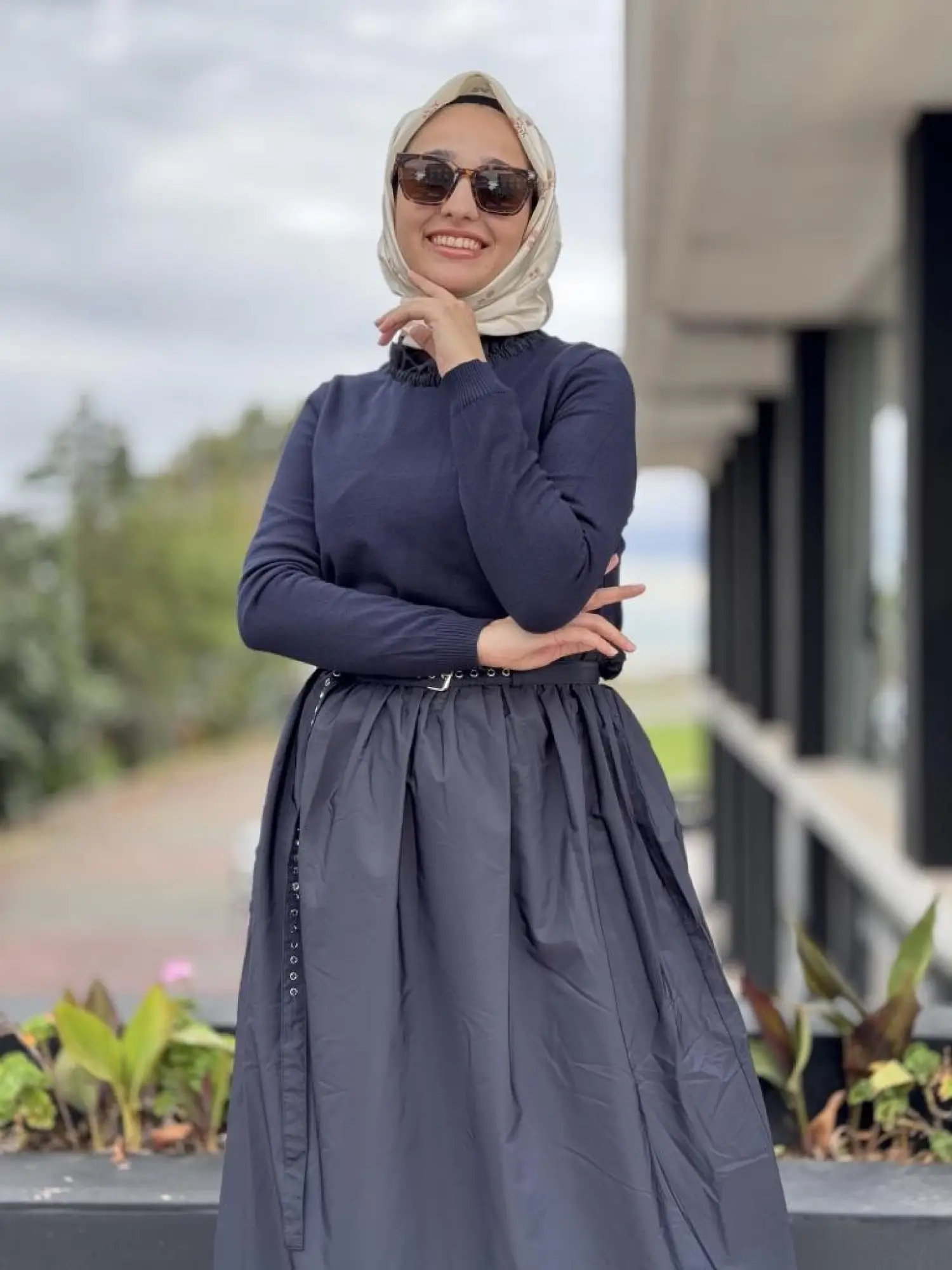 Tığ Triko Paraşüt Etekli Triko Elbise ELB20007