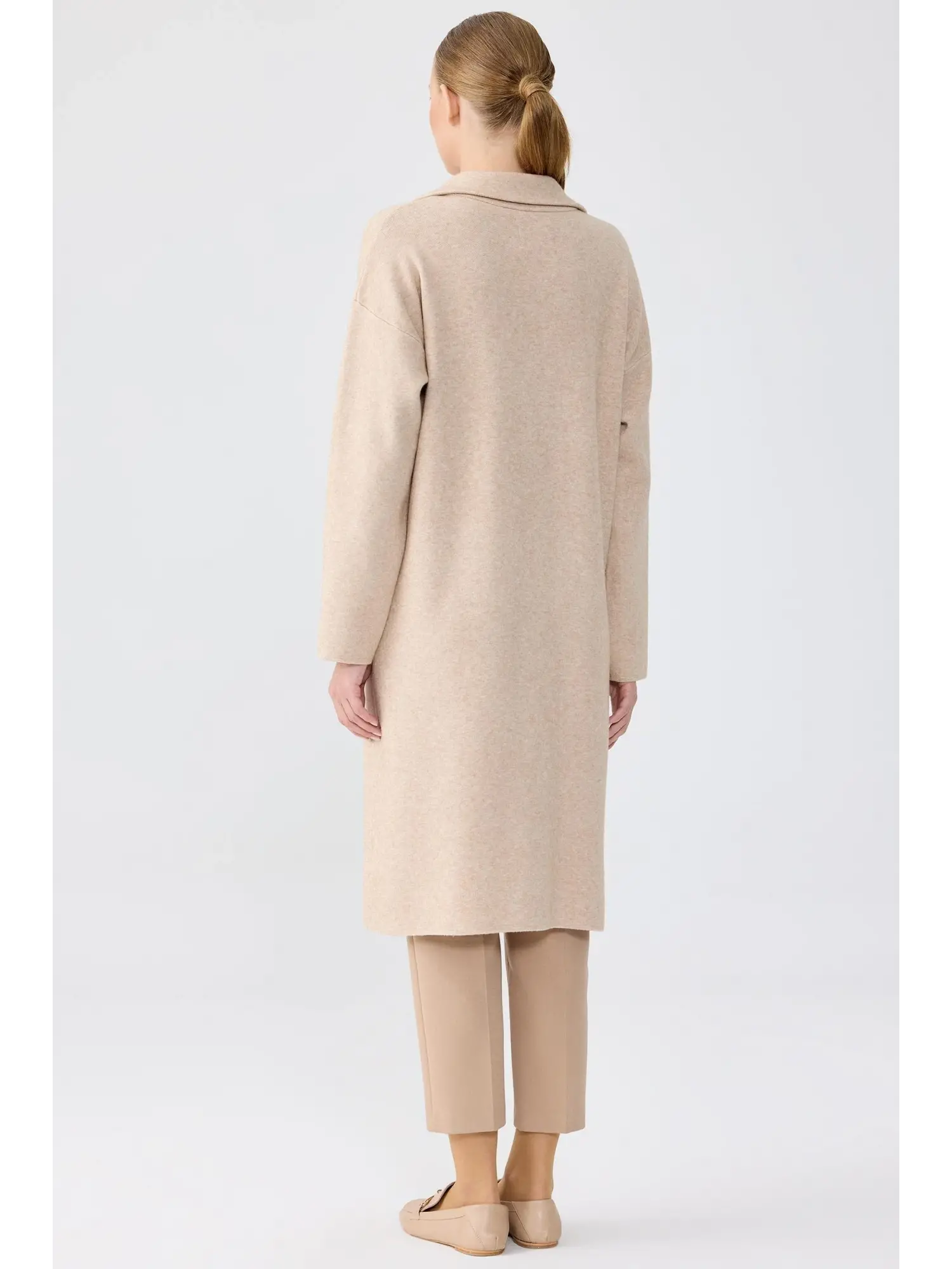 Tığ Triko Polo Yaka 3 Düğmeli Uzun Triko Hırka HRK22012