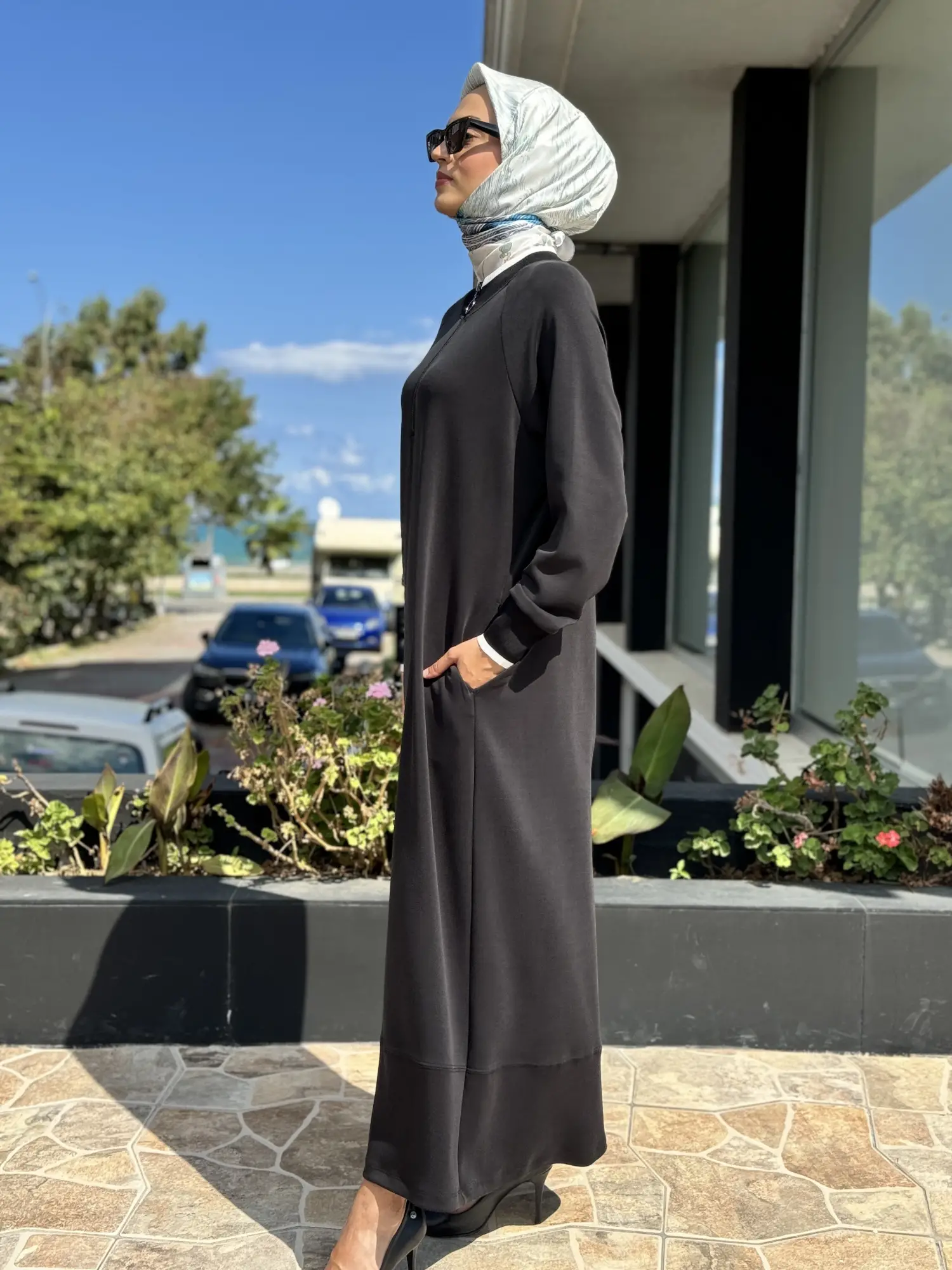 Tığ Triko Ribana Detaylı Yarım Fermuarlı Elbise ELB1768