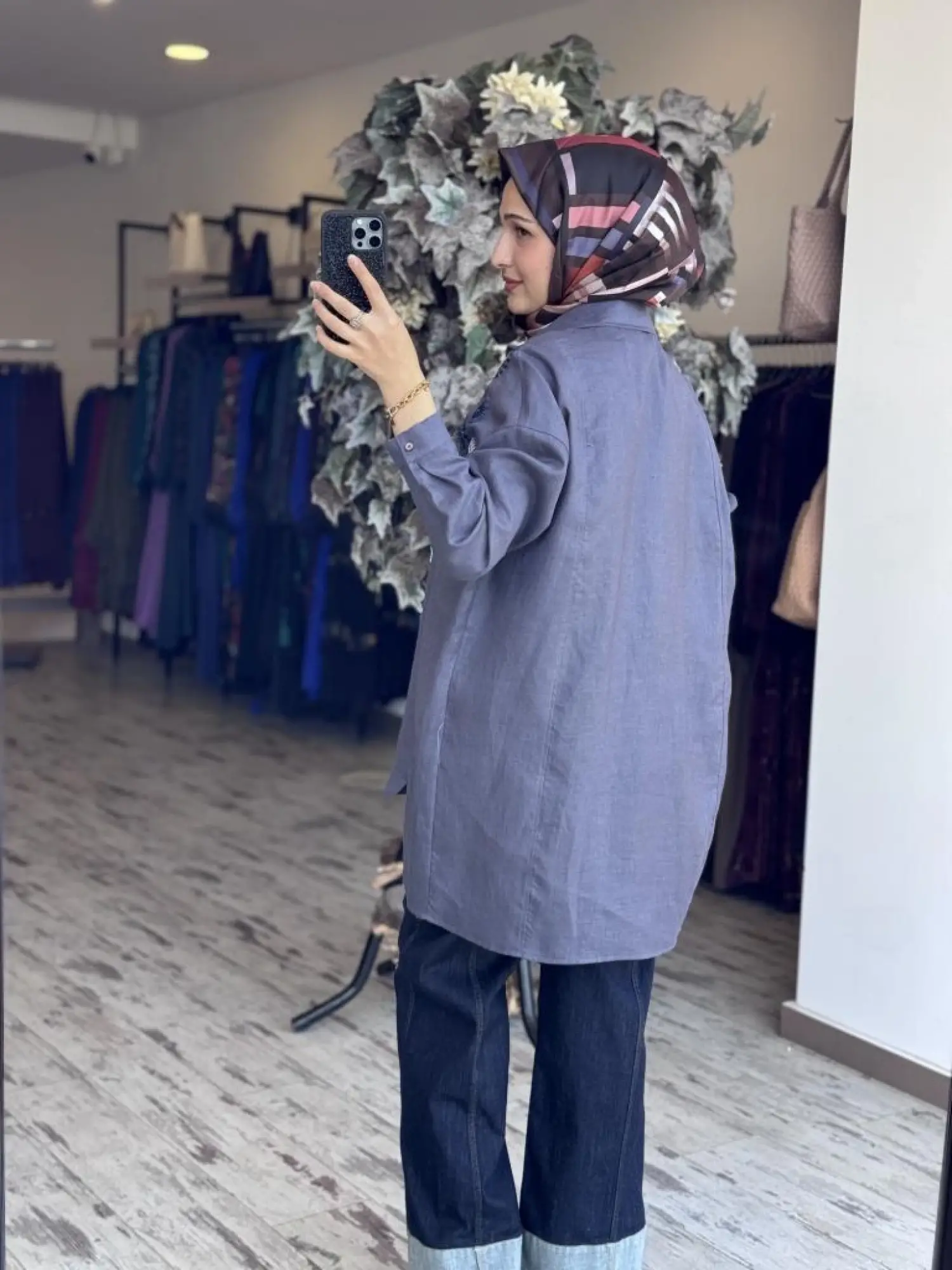 Tığ Triko Robası İşlemeli Gömlek GML3080