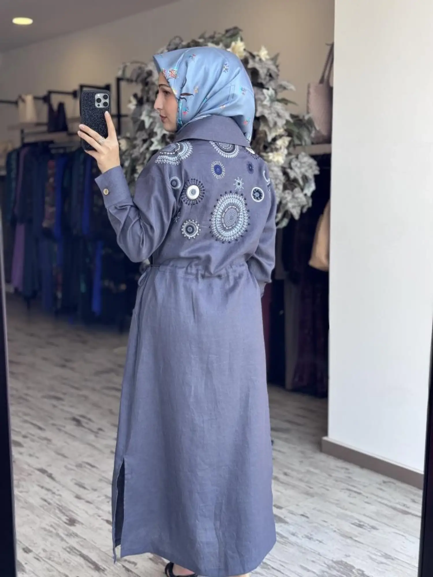 Tığ Triko Sırt Nakış ve Boncuk Detaylı Kap KAP3082