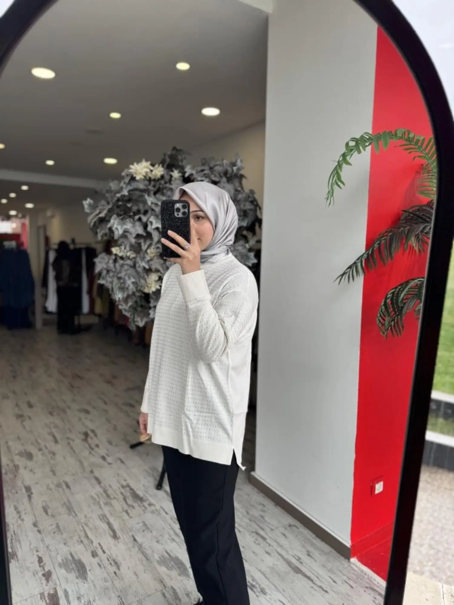 Tığ Triko Taş Baskılı Rayon Tunik TNK21717