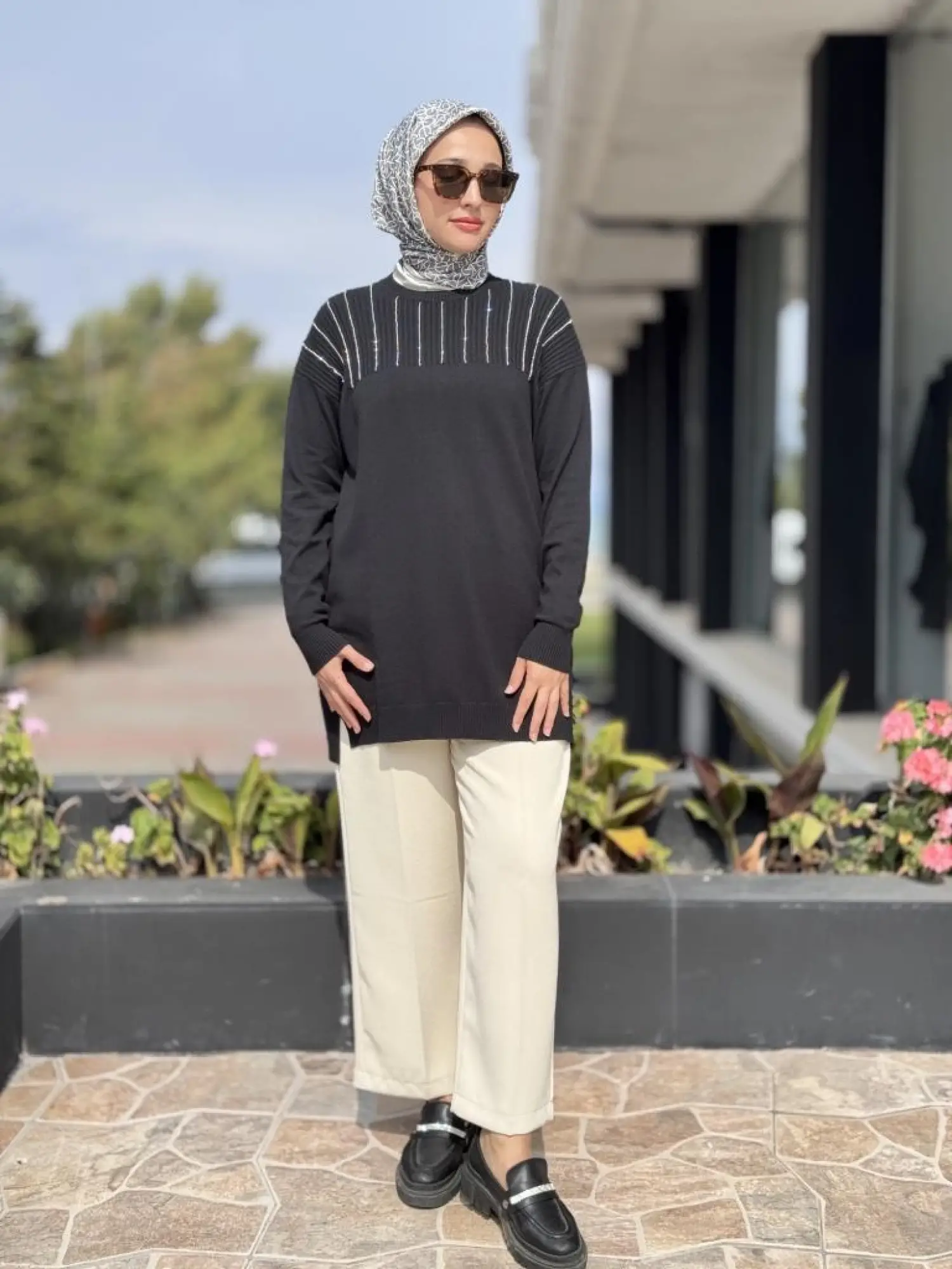 Tığ Triko Taş Detaylı Triko Tunik TNK21739