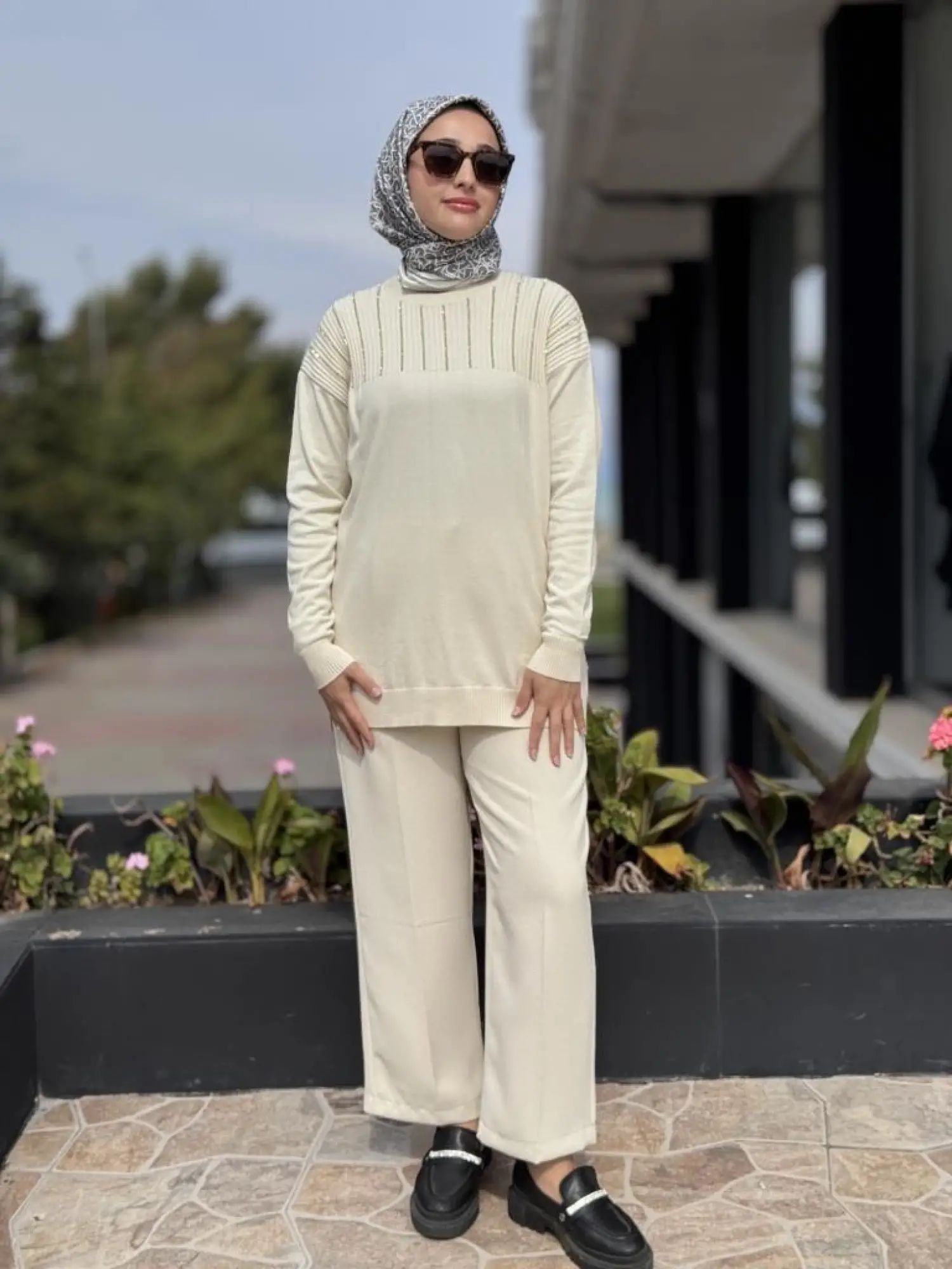 Tığ Triko Taş Detaylı Triko Tunik TNK21739