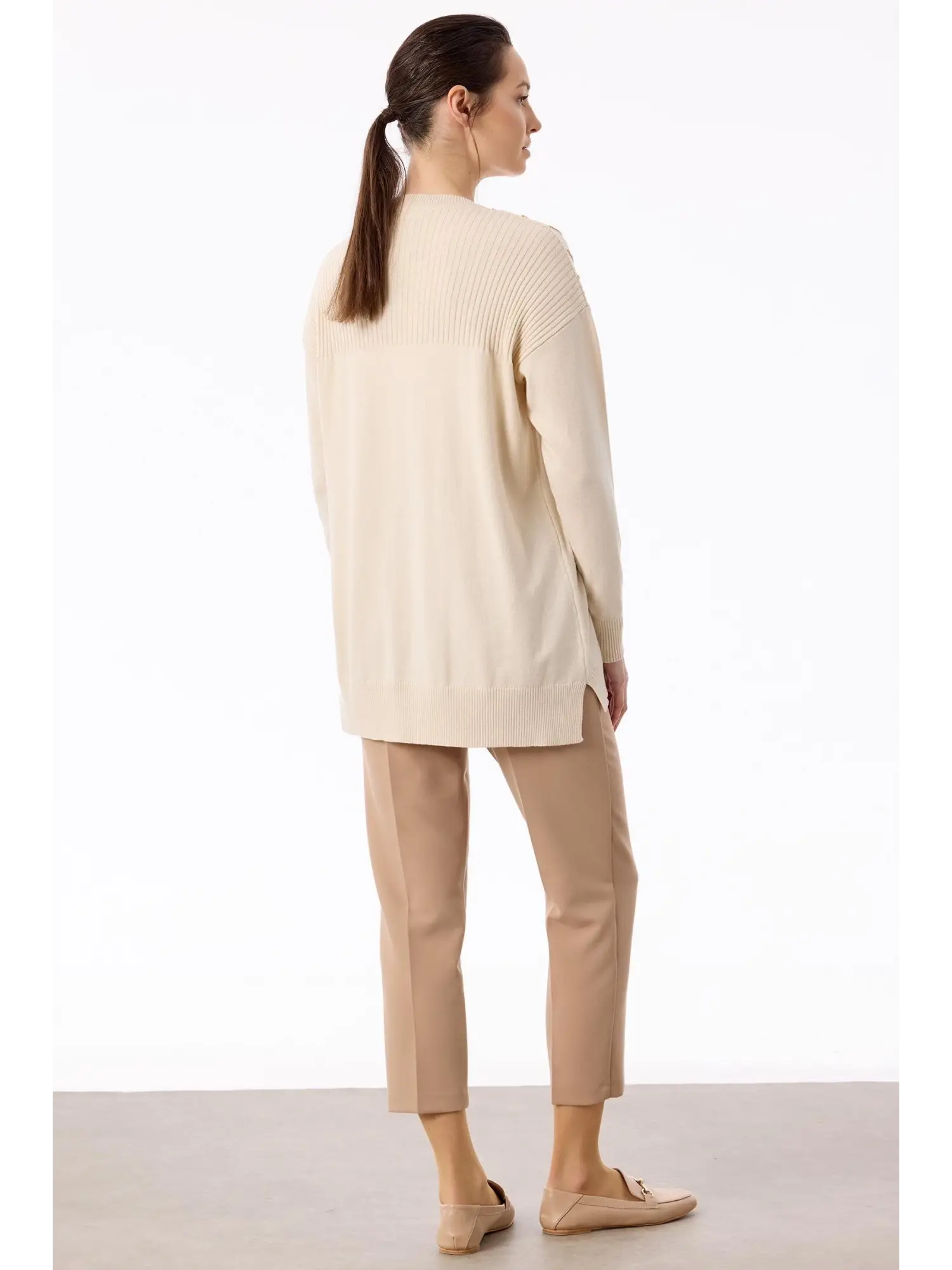 Tığ Triko Taş Detaylı Triko Tunik TNK21739