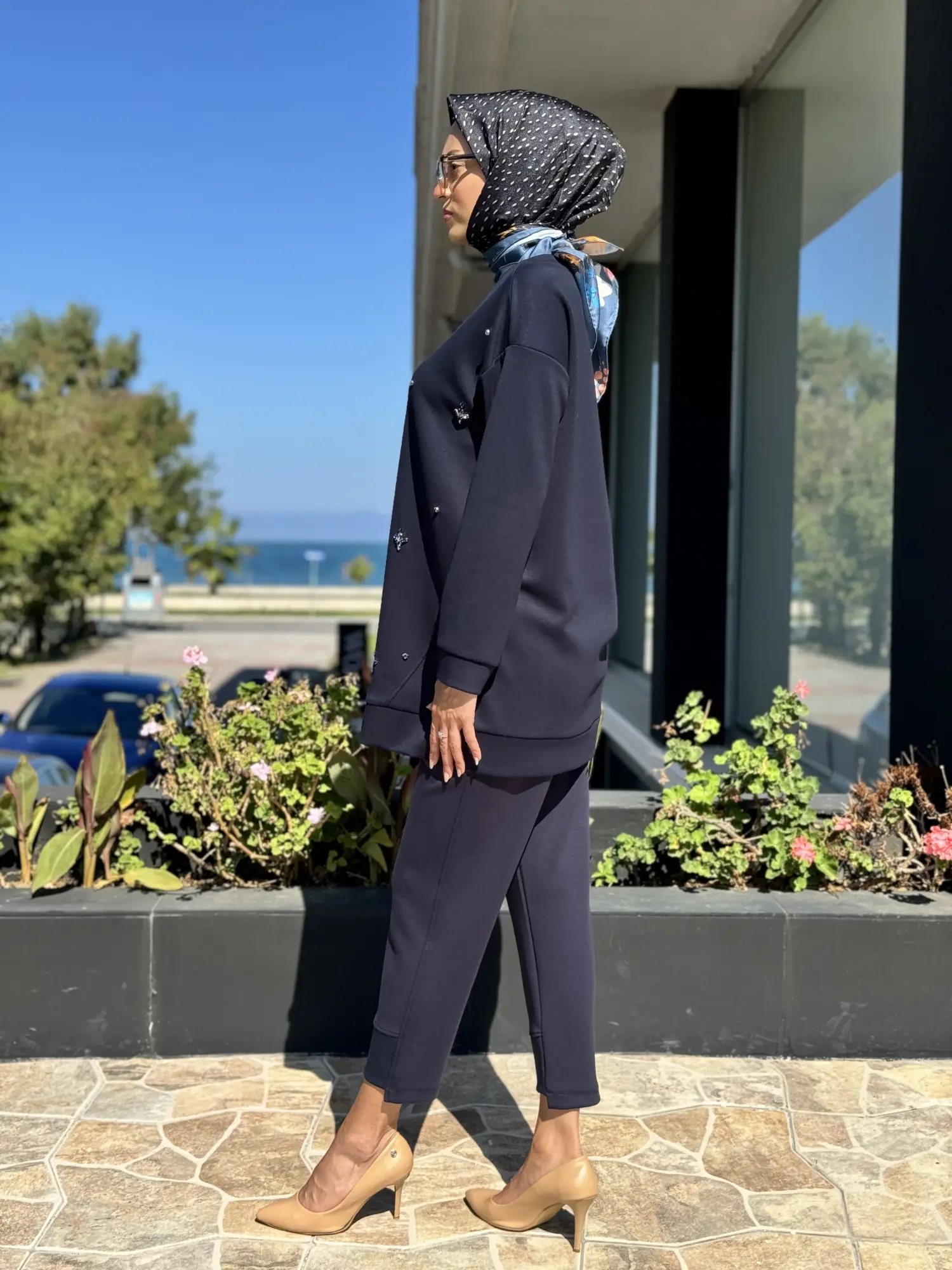 Tığ Triko Taş İşlemeli Spor Tunik TKM1971