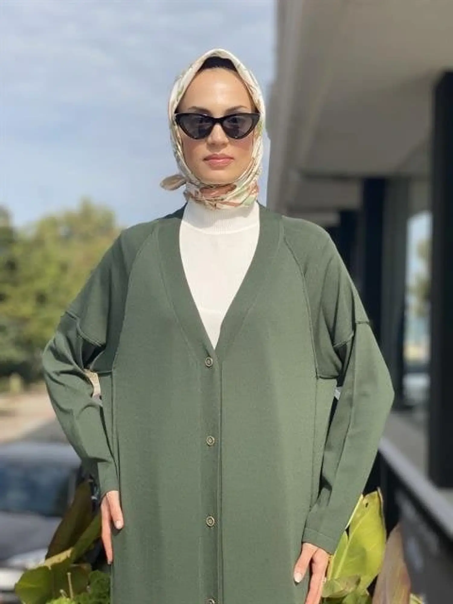 Tığ Triko Ters Dikiş Detaylı Rayon Hırka HRK21468