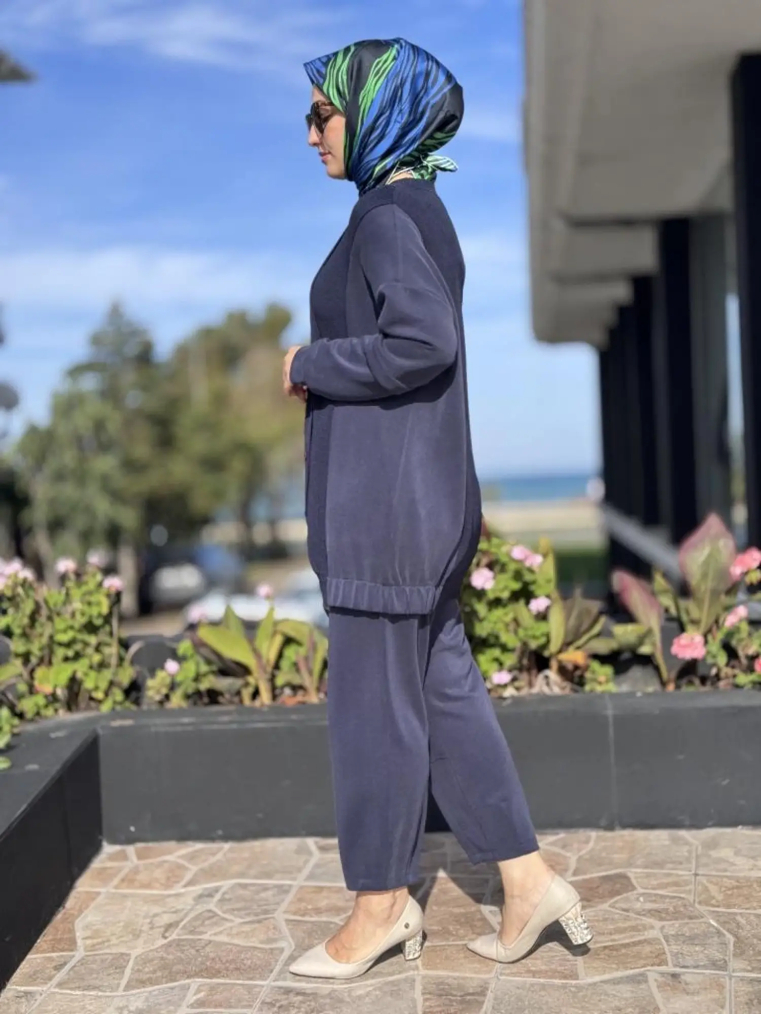 Tığ Triko Triko Kombinli Tunik Pantolon Takım TKM5041