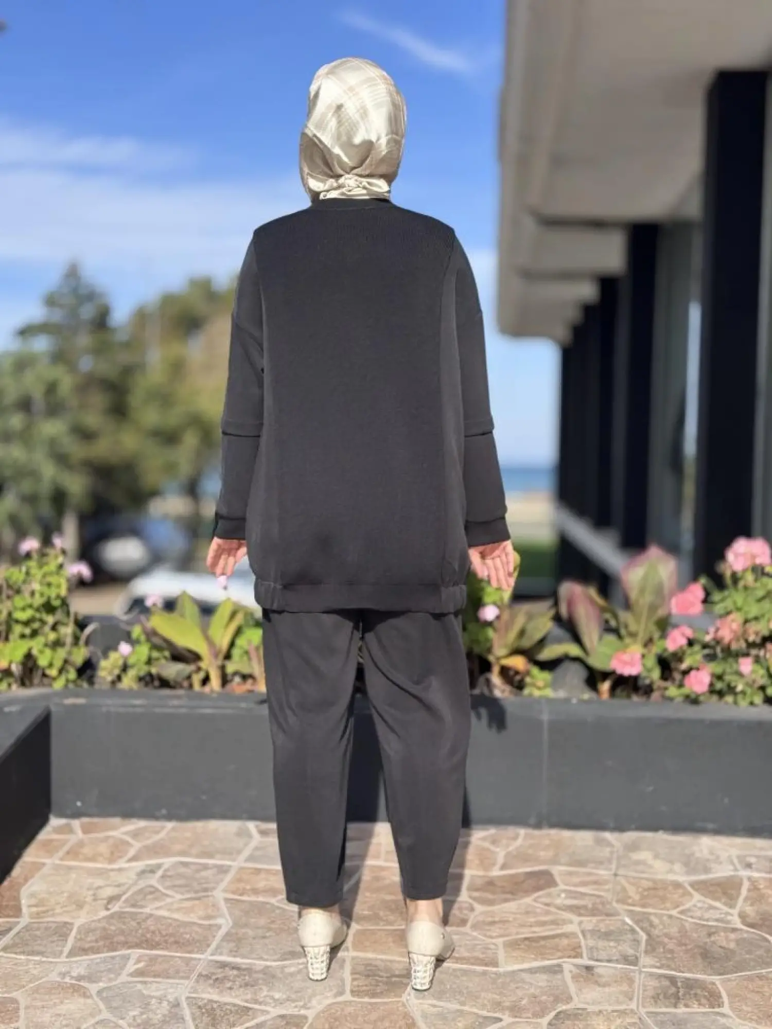 Tığ Triko Triko Kombinli Tunik Pantolon Takım TKM5041