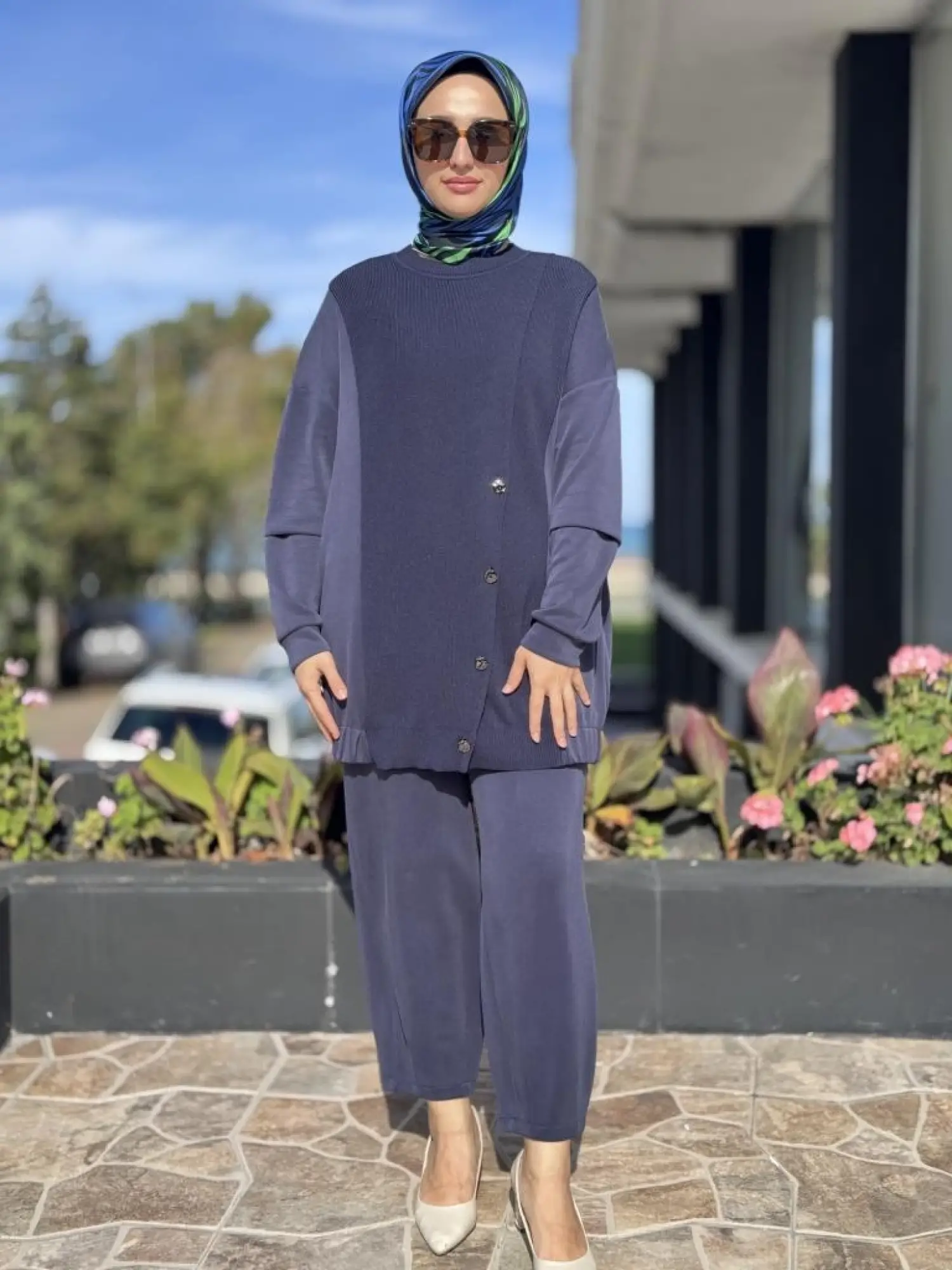 Tığ Triko Triko Kombinli Tunik Pantolon Takım TKM5041