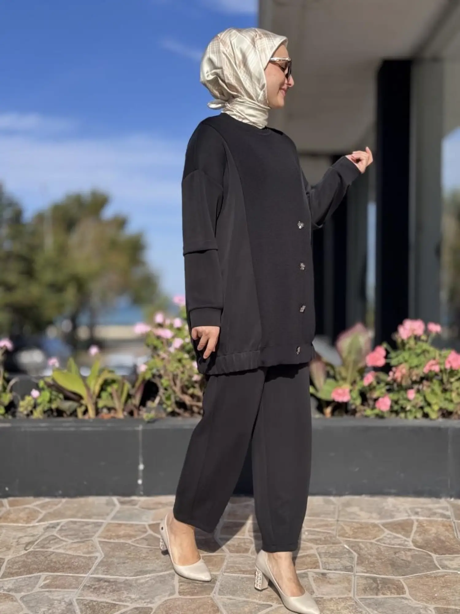 Tığ Triko Triko Kombinli Tunik Pantolon Takım TKM5041