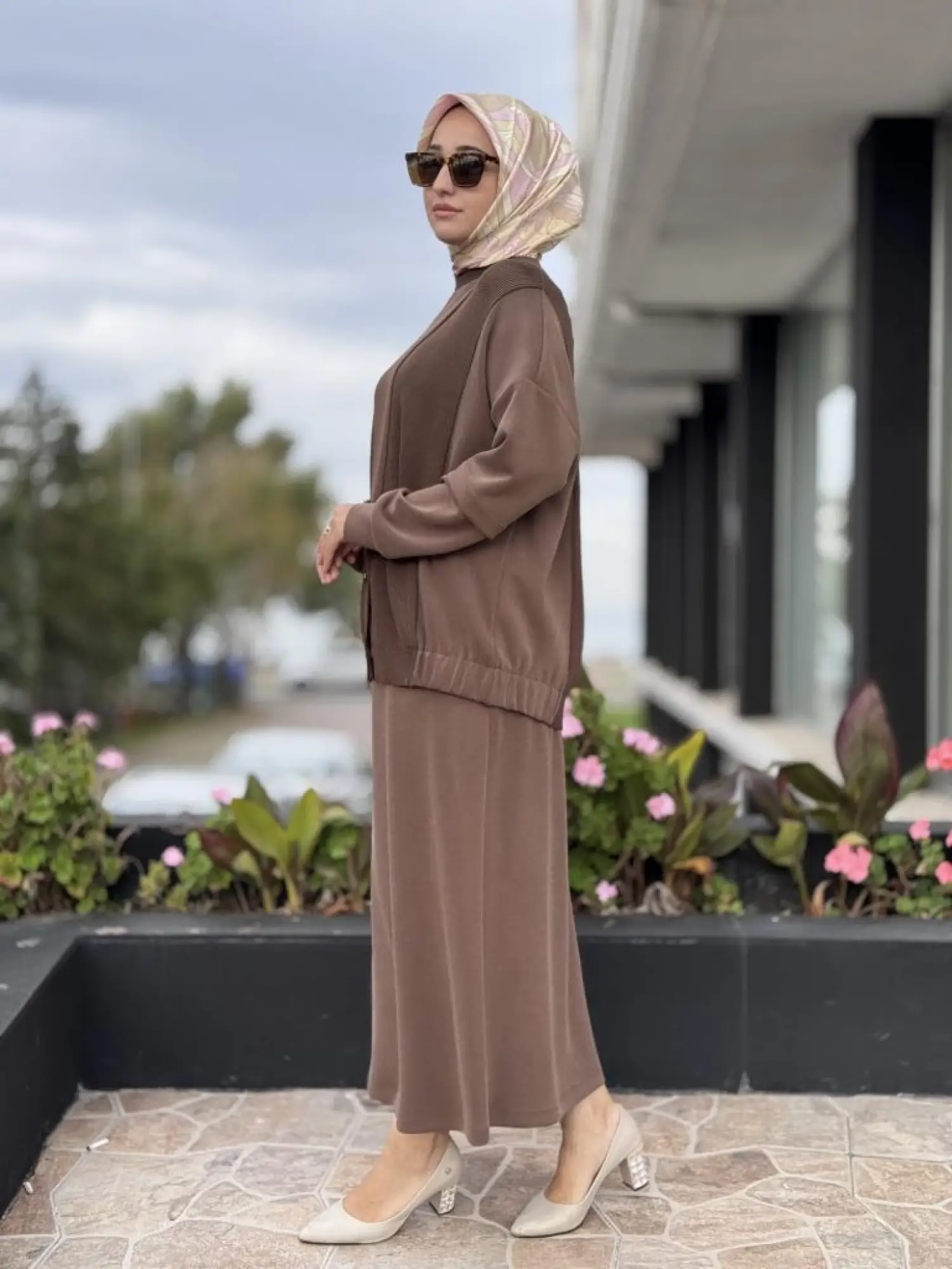 Tığ Triko Triko Maxi Düğmeli Etekli Takım TKM5030