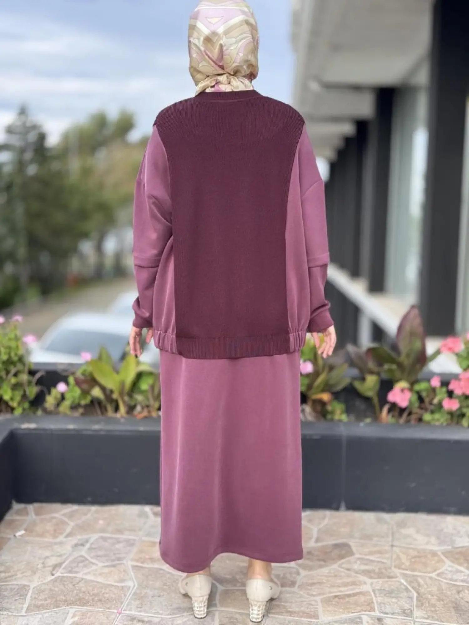 Tığ Triko Triko Maxi Düğmeli Etekli Takım TKM5030