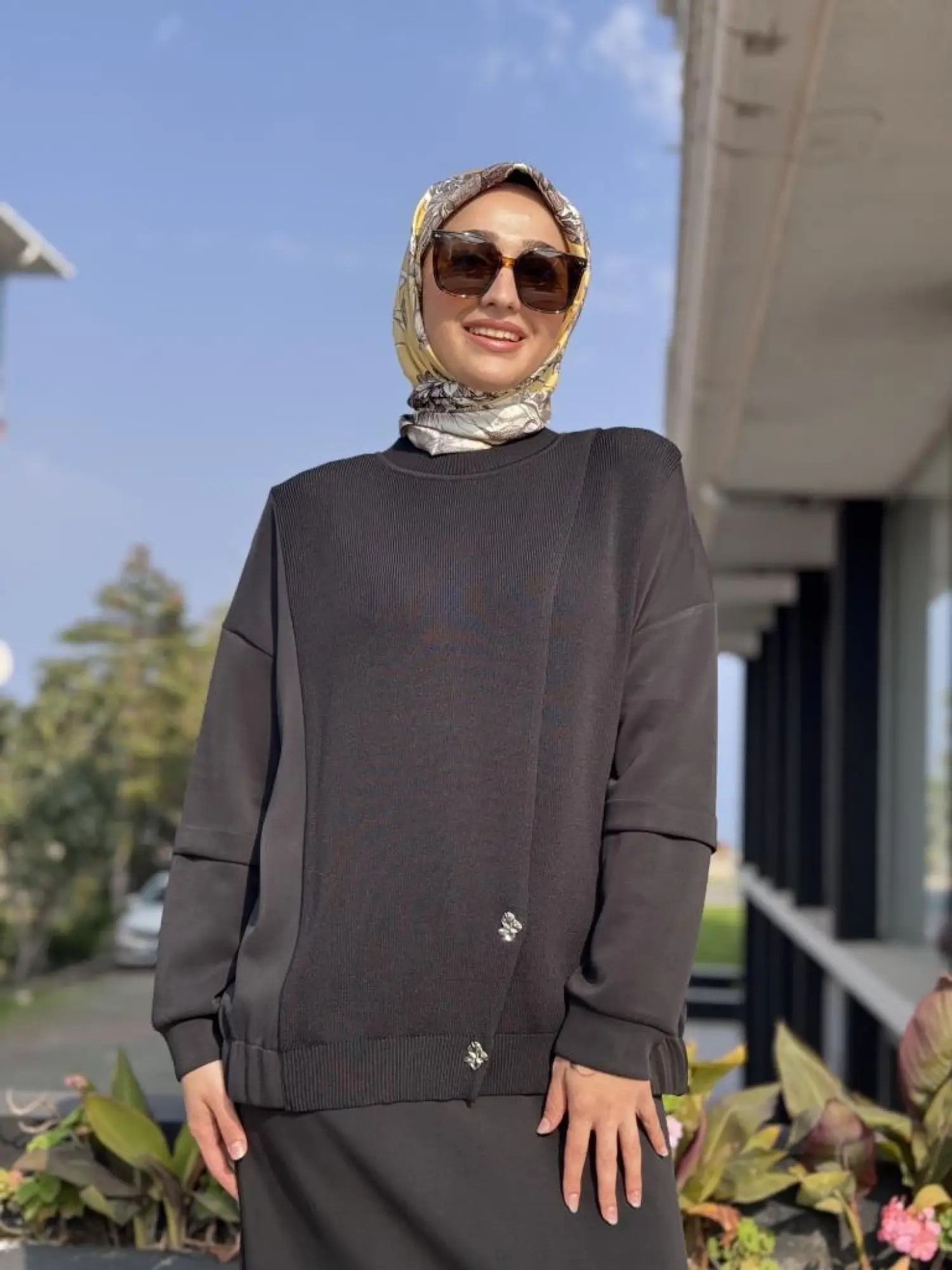 Tığ Triko Triko Maxi Düğmeli Etekli Takım TKM5030