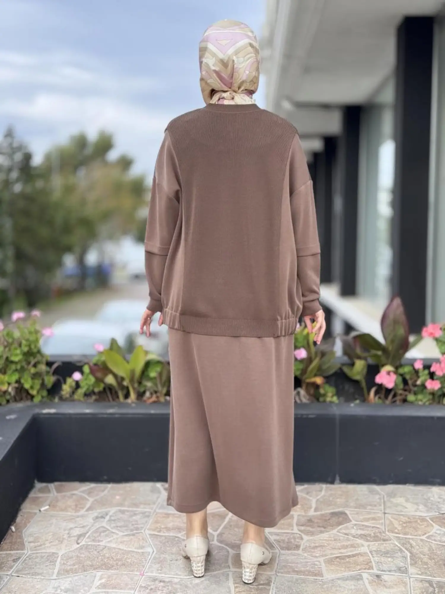 Tığ Triko Triko Maxi Düğmeli Etekli Takım TKM5030