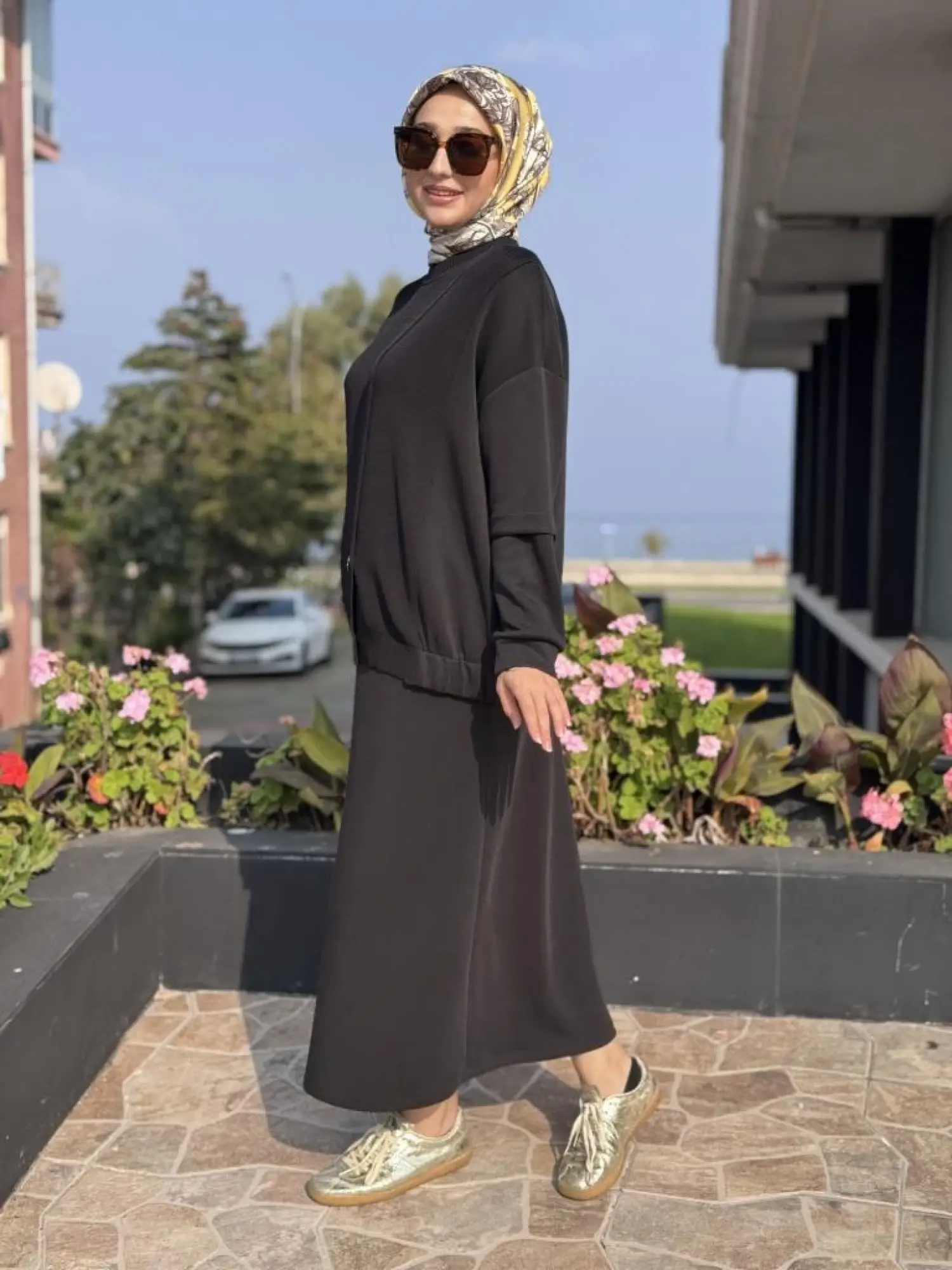 Tığ Triko Triko Maxi Düğmeli Etekli Takım TKM5030